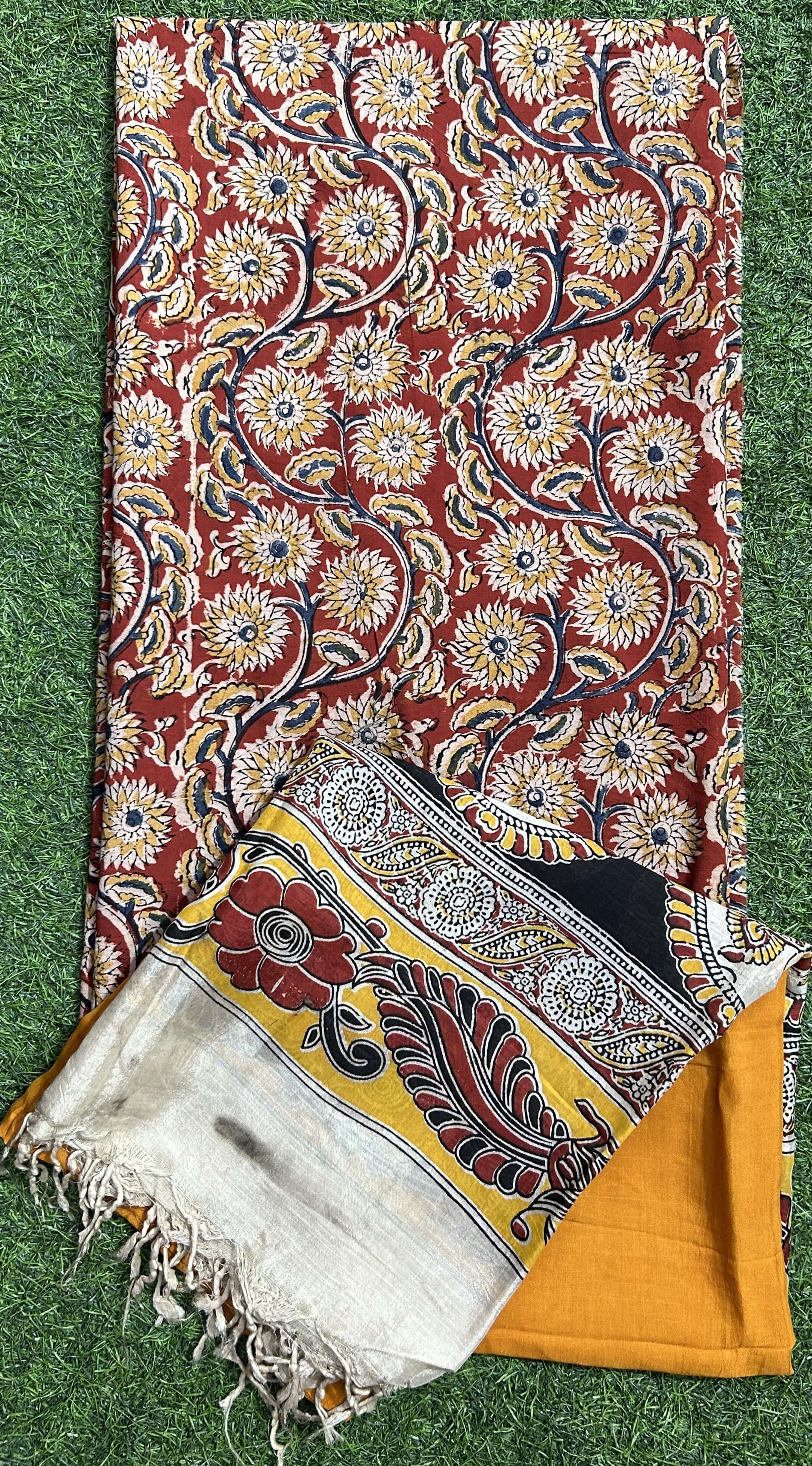 Kalamkari 2-Piece Dress Set – Top & Silk Dupatta- KHDS-M011