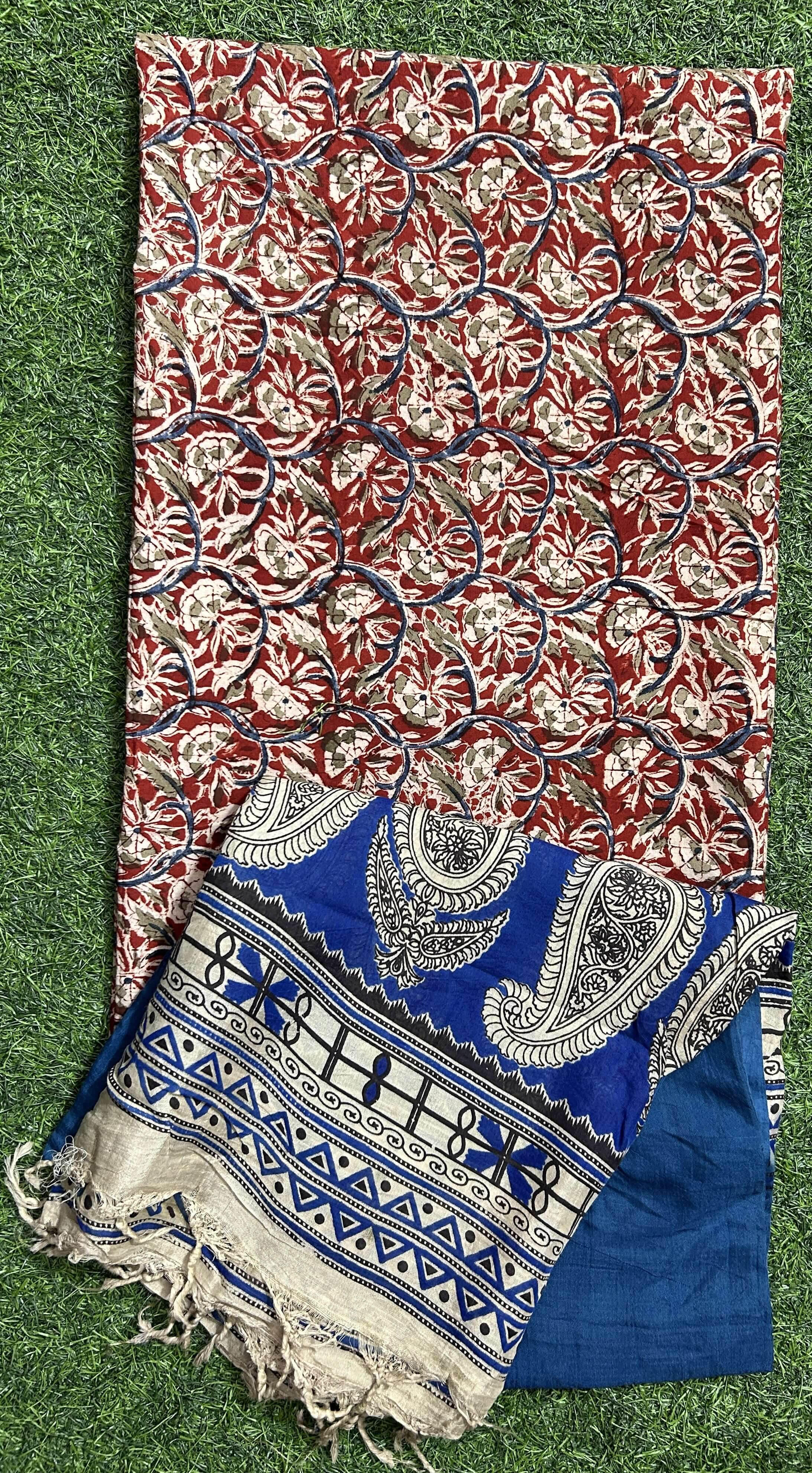 Kalamkari 2-Piece Dress Set – Top & Silk Dupatta- KHDS-M012