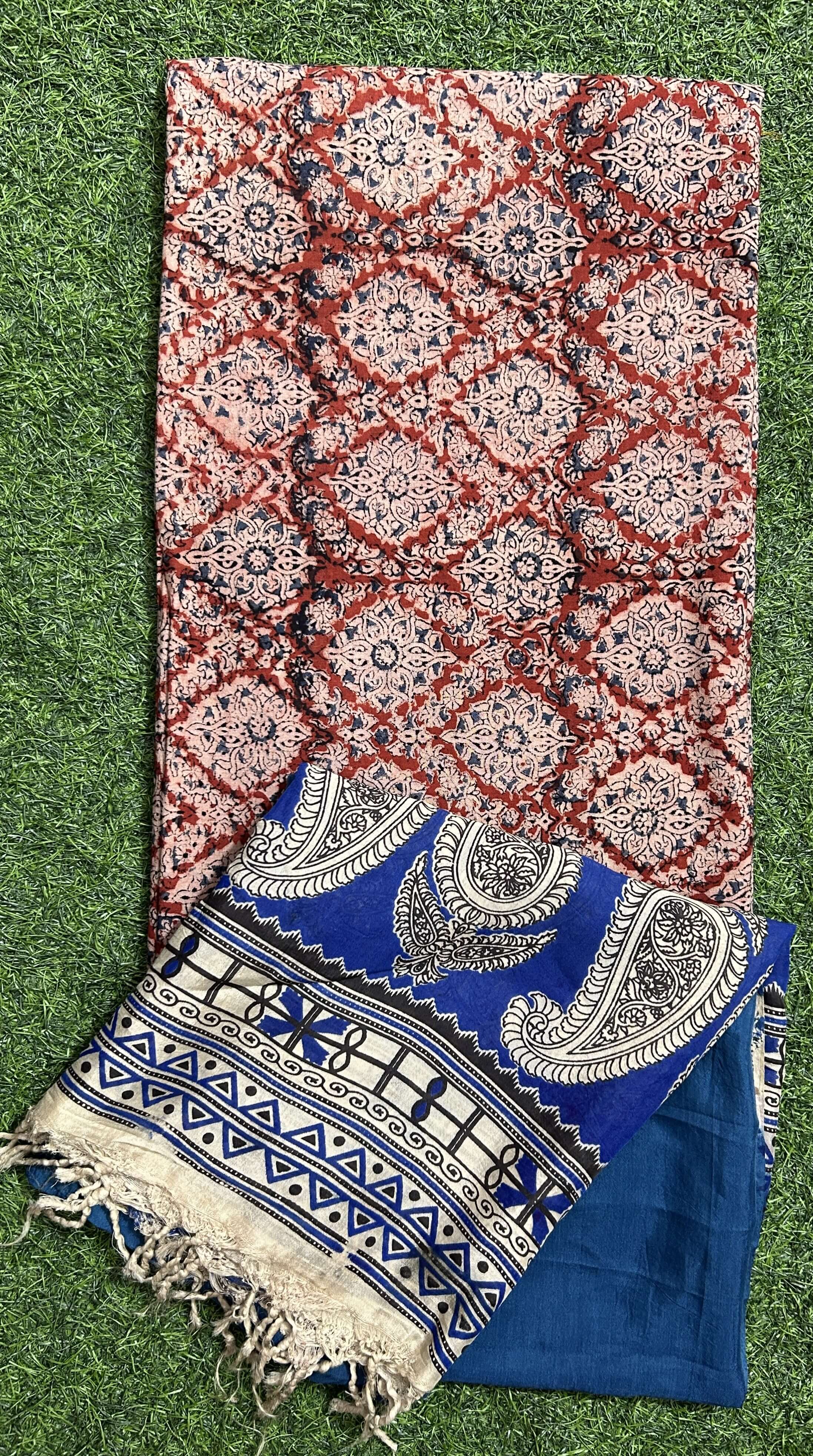 Kalamkari 2-Piece Dress Set – Top & Silk Dupatta- KHDS-M013