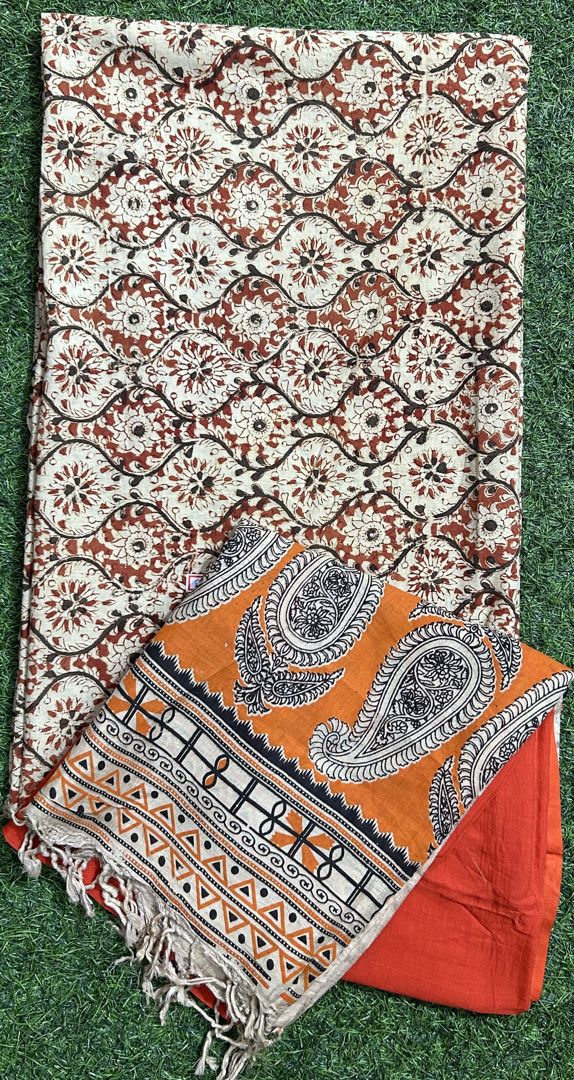 Kalamkari 2-Piece Dress Set – Top & Silk Dupatta- KHDS-M015