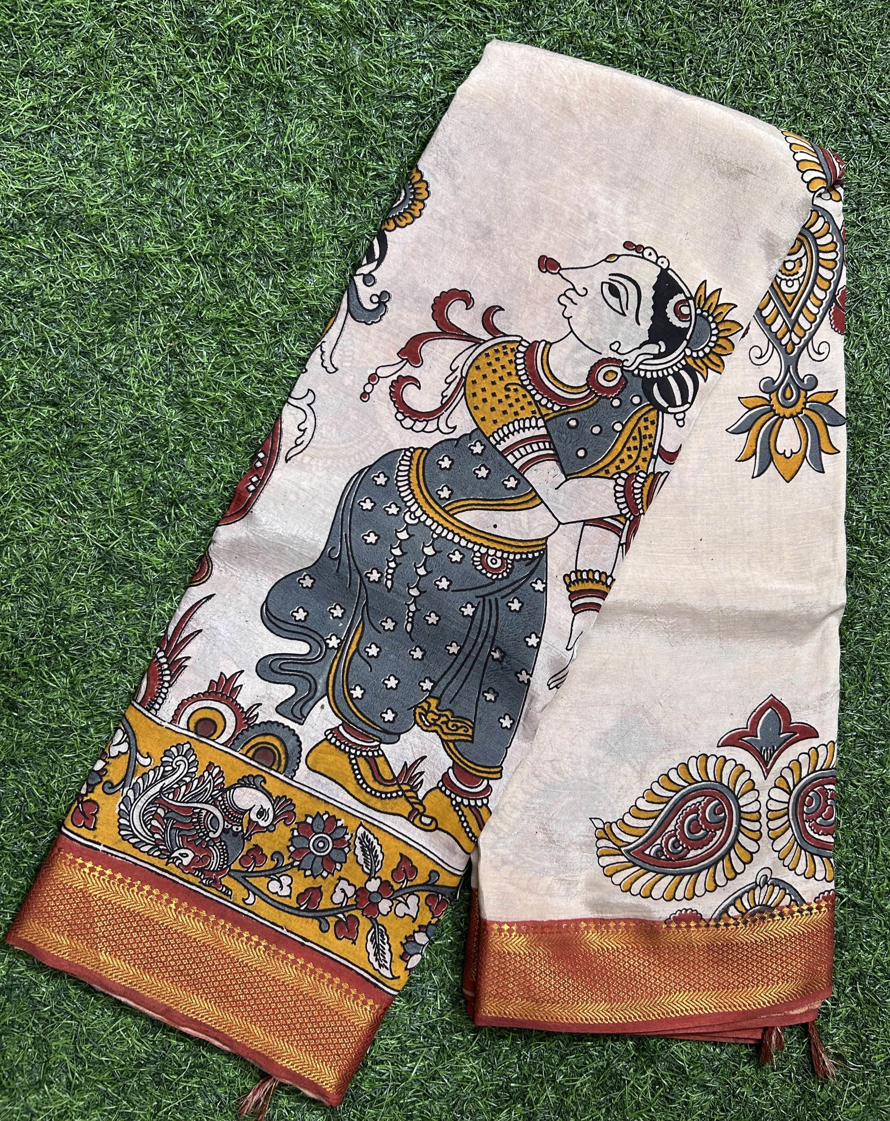 Kalamkari Chennuri Silk Nizam Border Saree-KNB-SP-M298