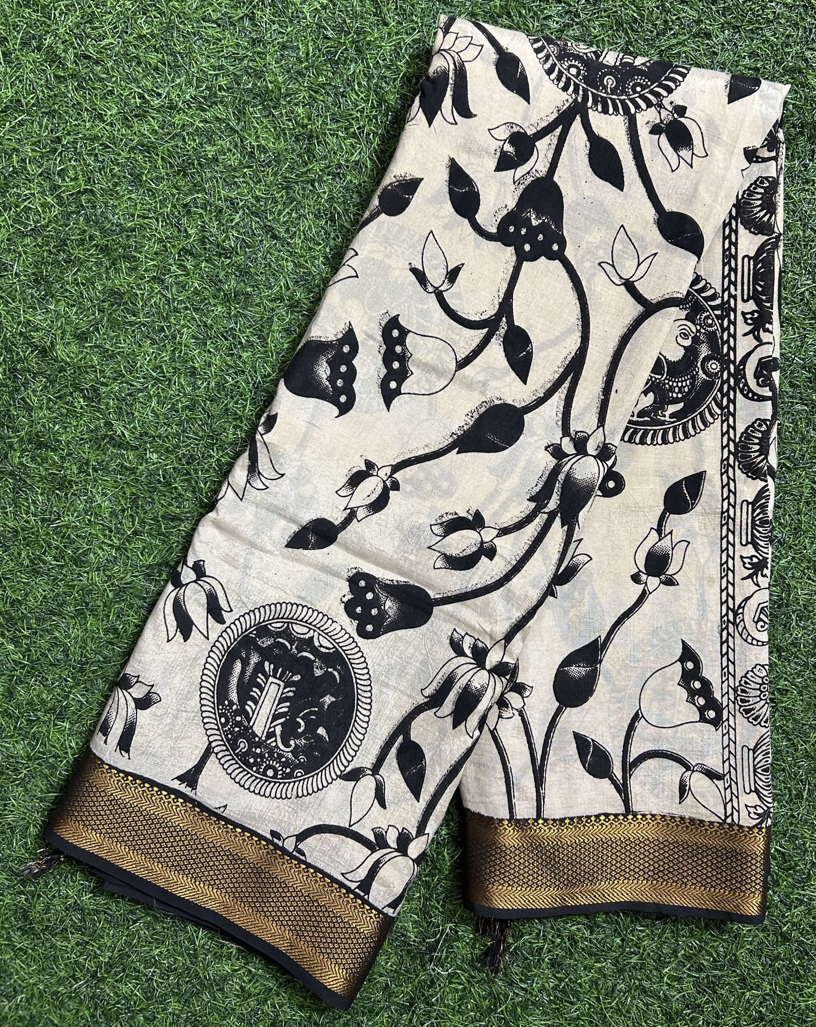 Kalamkari Chennuri Silk Nizam Border Saree-KNB-SP-M299