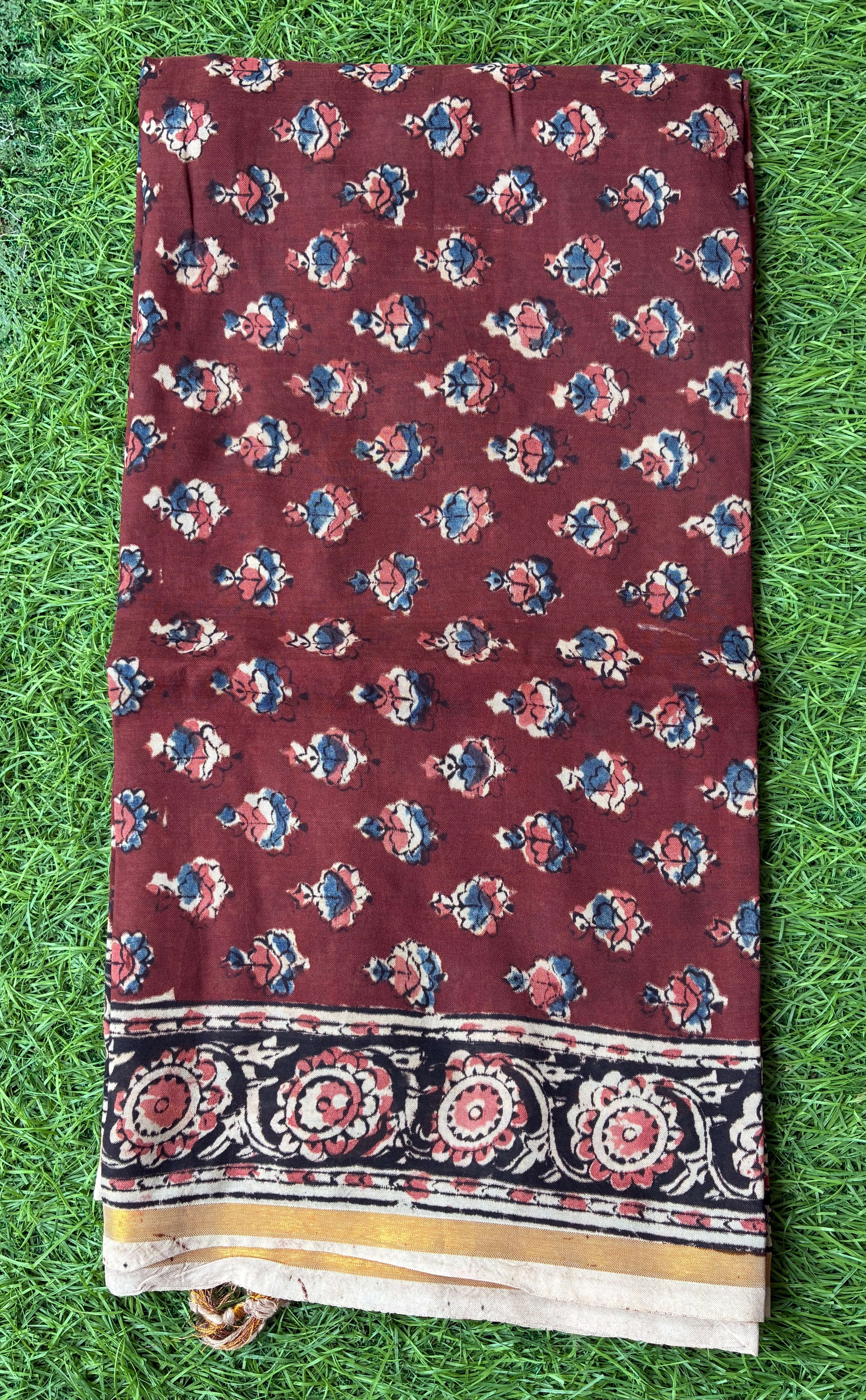 Kaddi Border Kalamkari Dupatta- KBKHBD-N-M176
