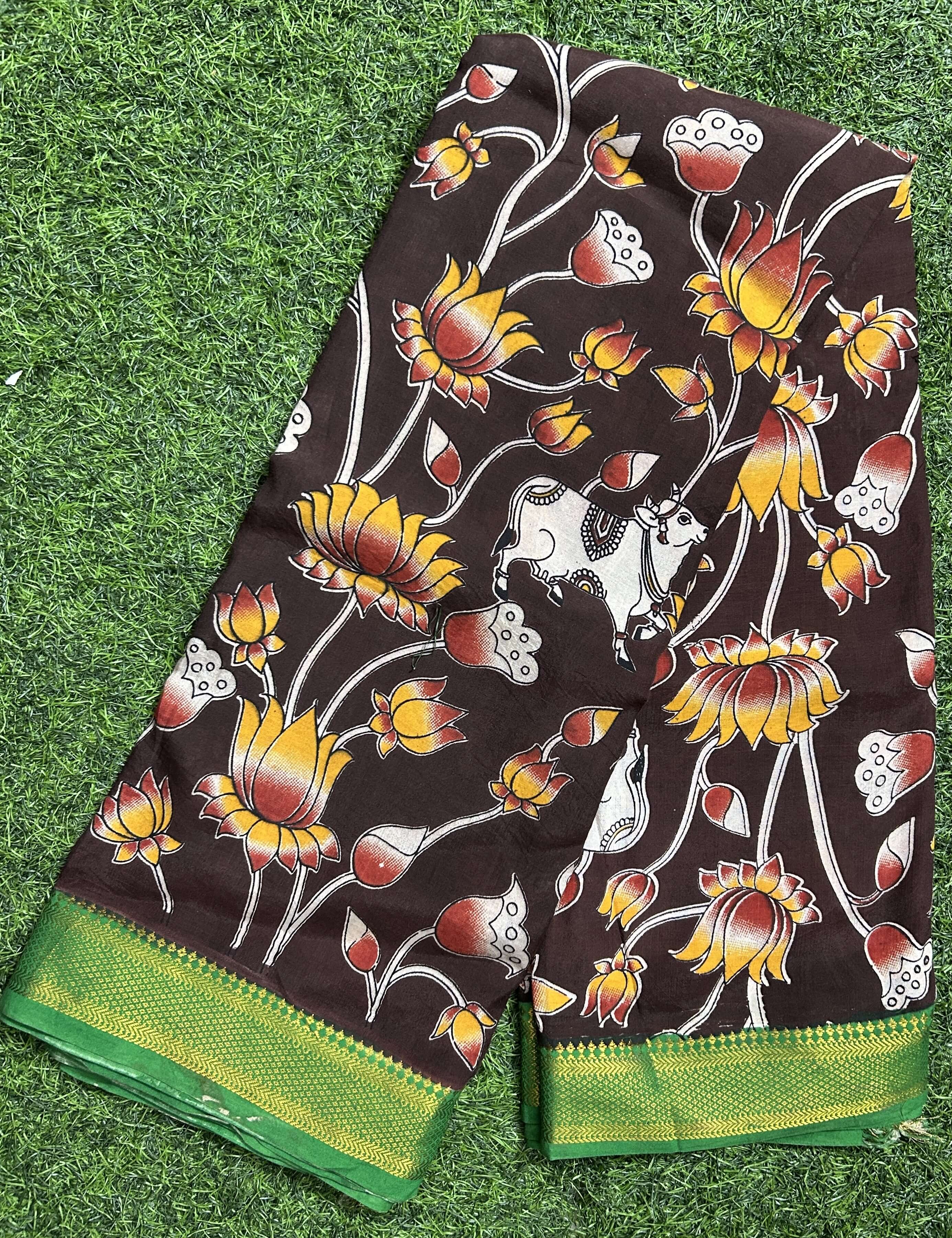 Kalamkari Chennuri Silk Nizam Border Saree-KNB-SP-M302