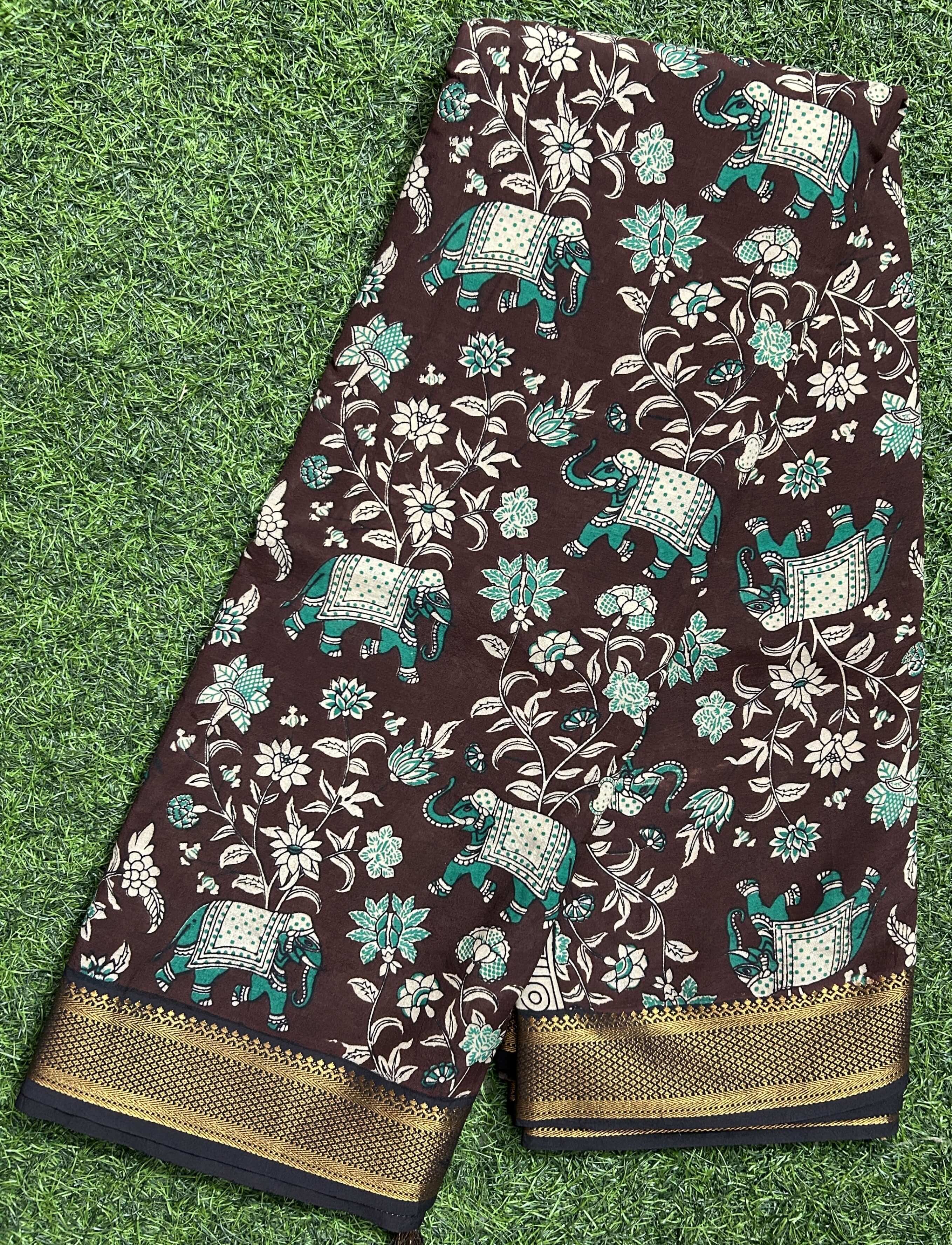 Kalamkari Chennuri Silk Nizam Border Saree-KNB-SP-M303