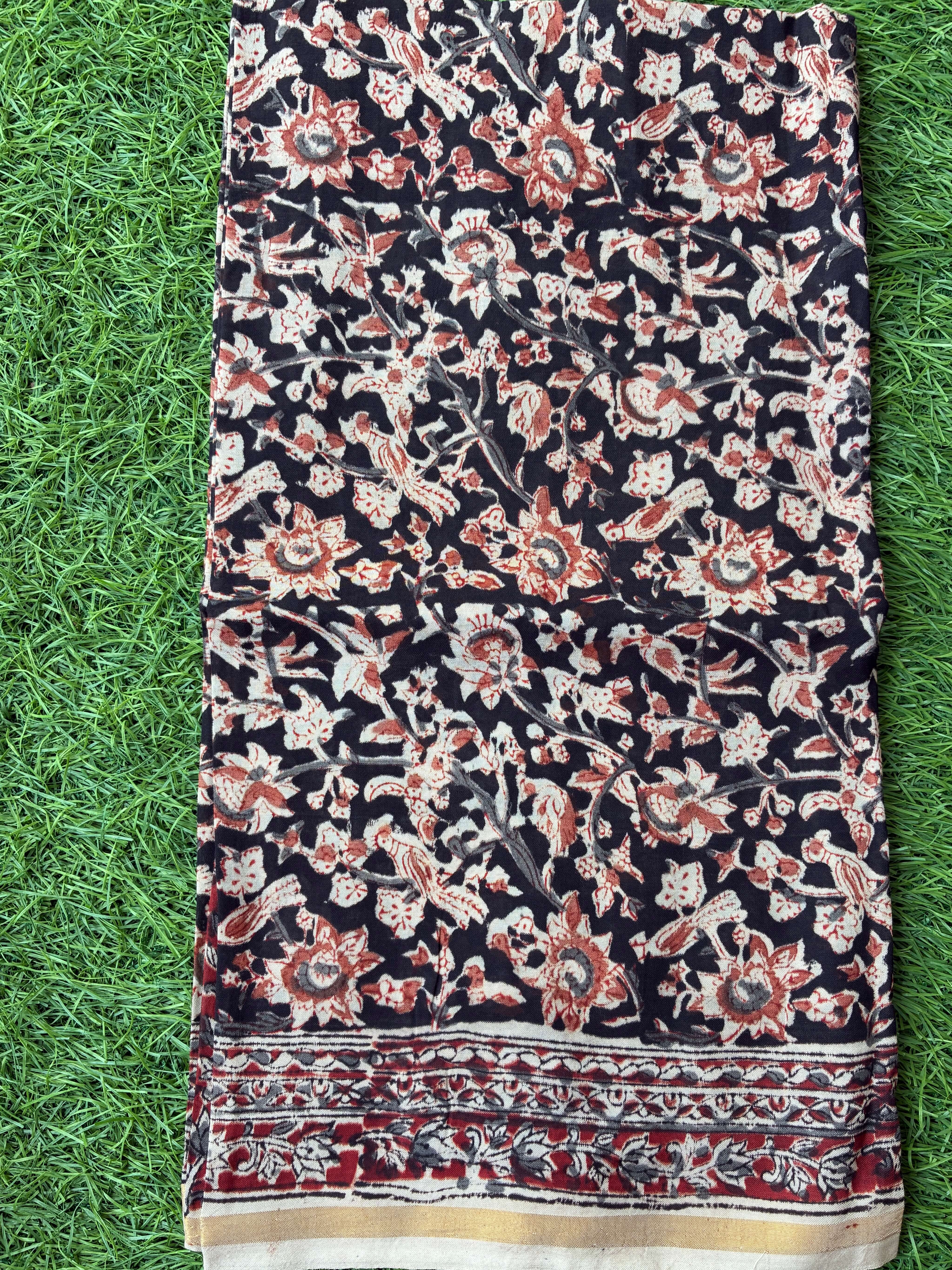 Kaddi Border Kalamkari Dupatta- KBKHBD-N-M179