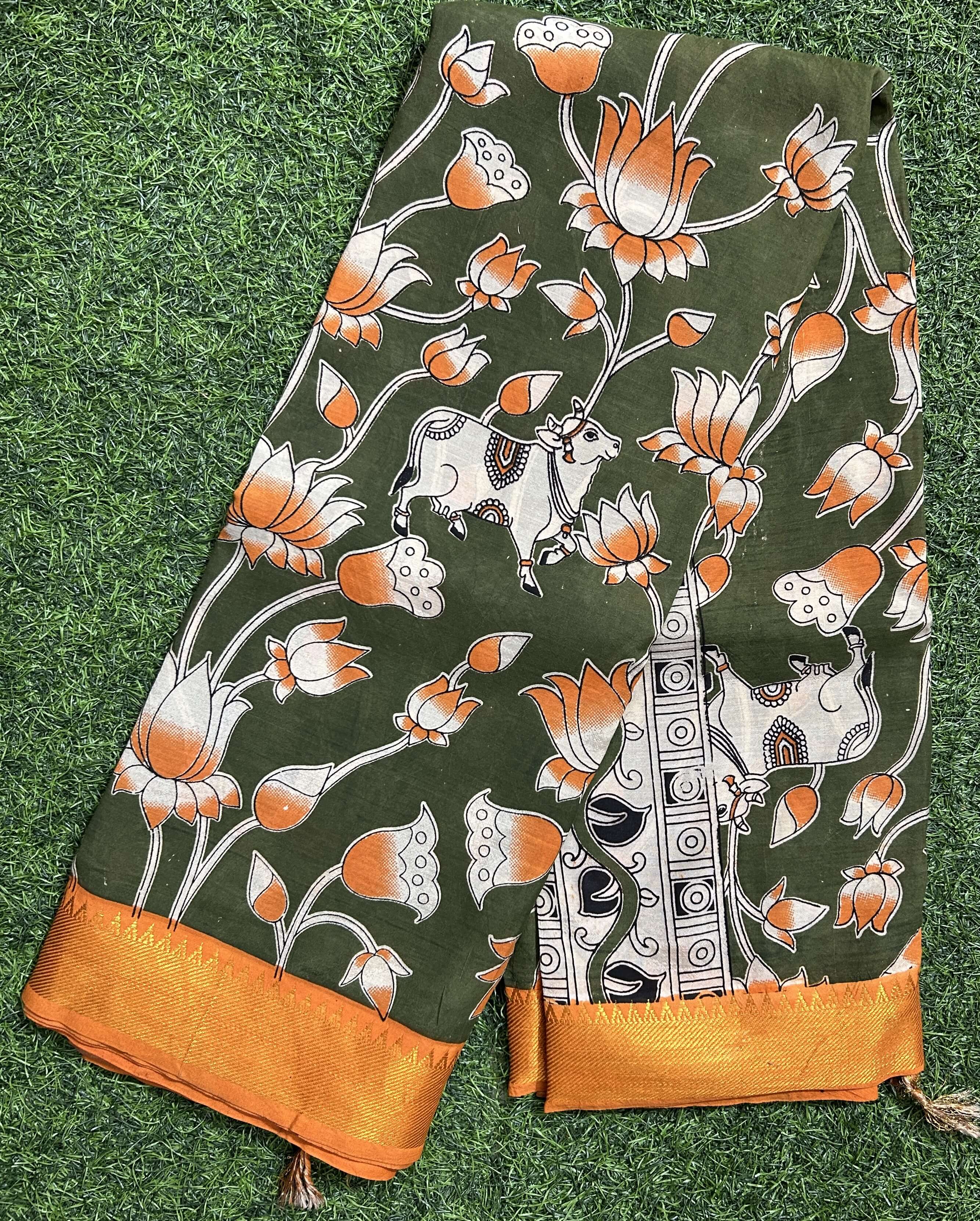Kalamkari Chennuri Silk Nizam Border Saree-KNB-SP-M304