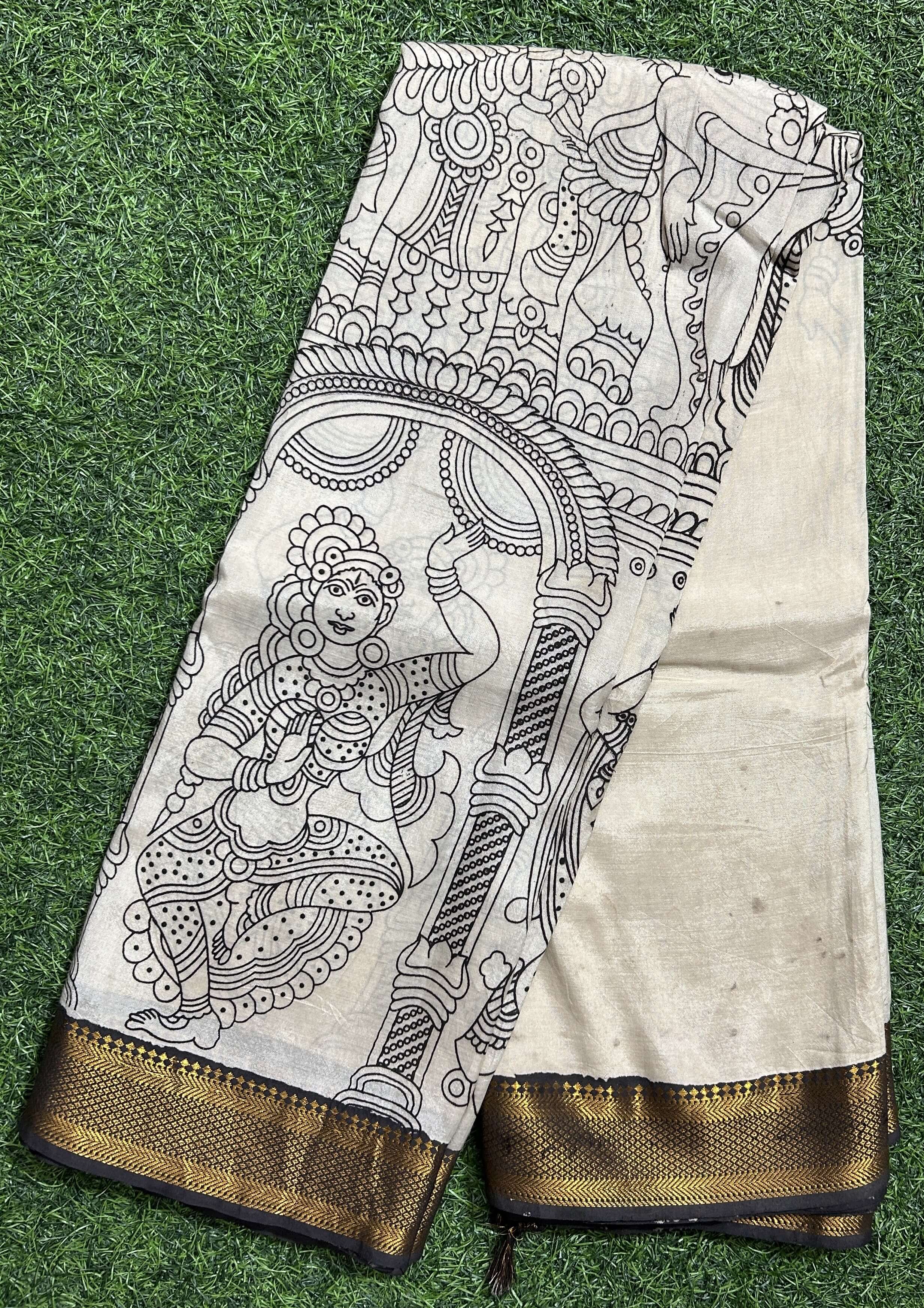 Kalamkari Chennuri Silk Nizam Border Saree-KNB-SP-M305