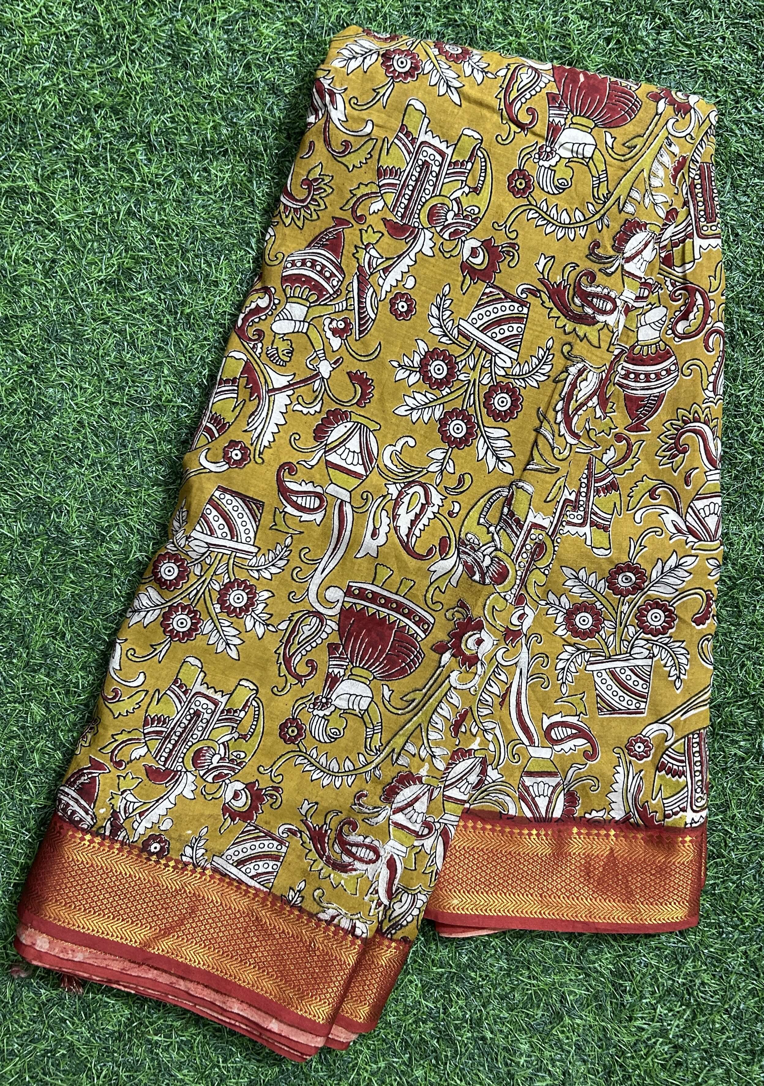 Kalamkari Chennuri Silk Nizam Border Saree-KNB-SP-M310