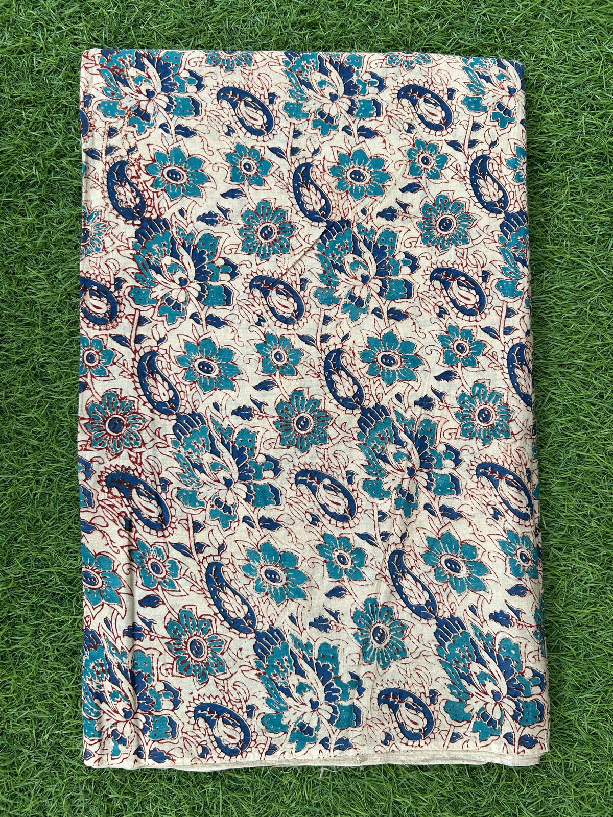 Kalamkari Screen Printed Silk Fabric - M008