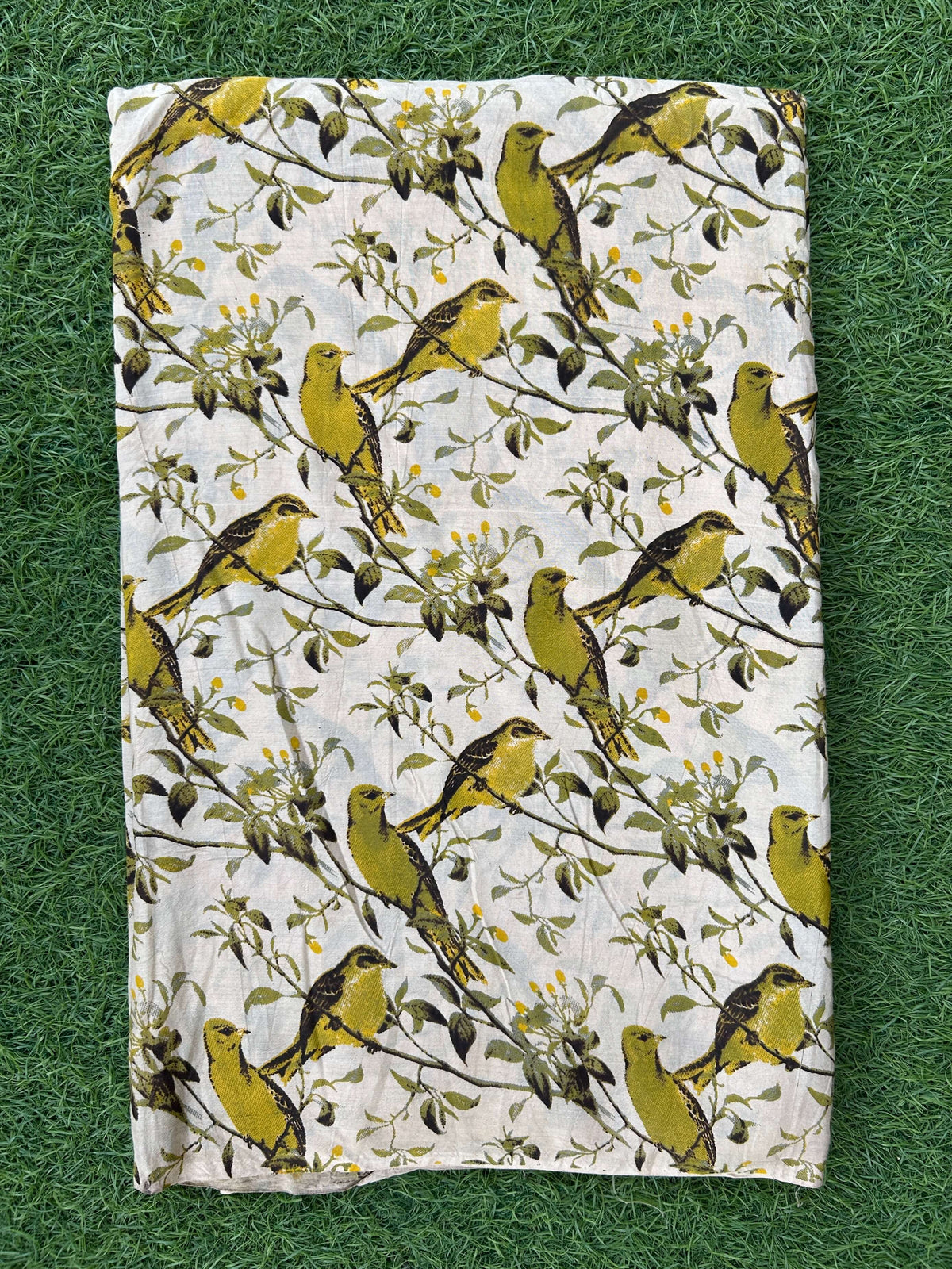 Kalamkari Screen Printed Silk Fabric - M011