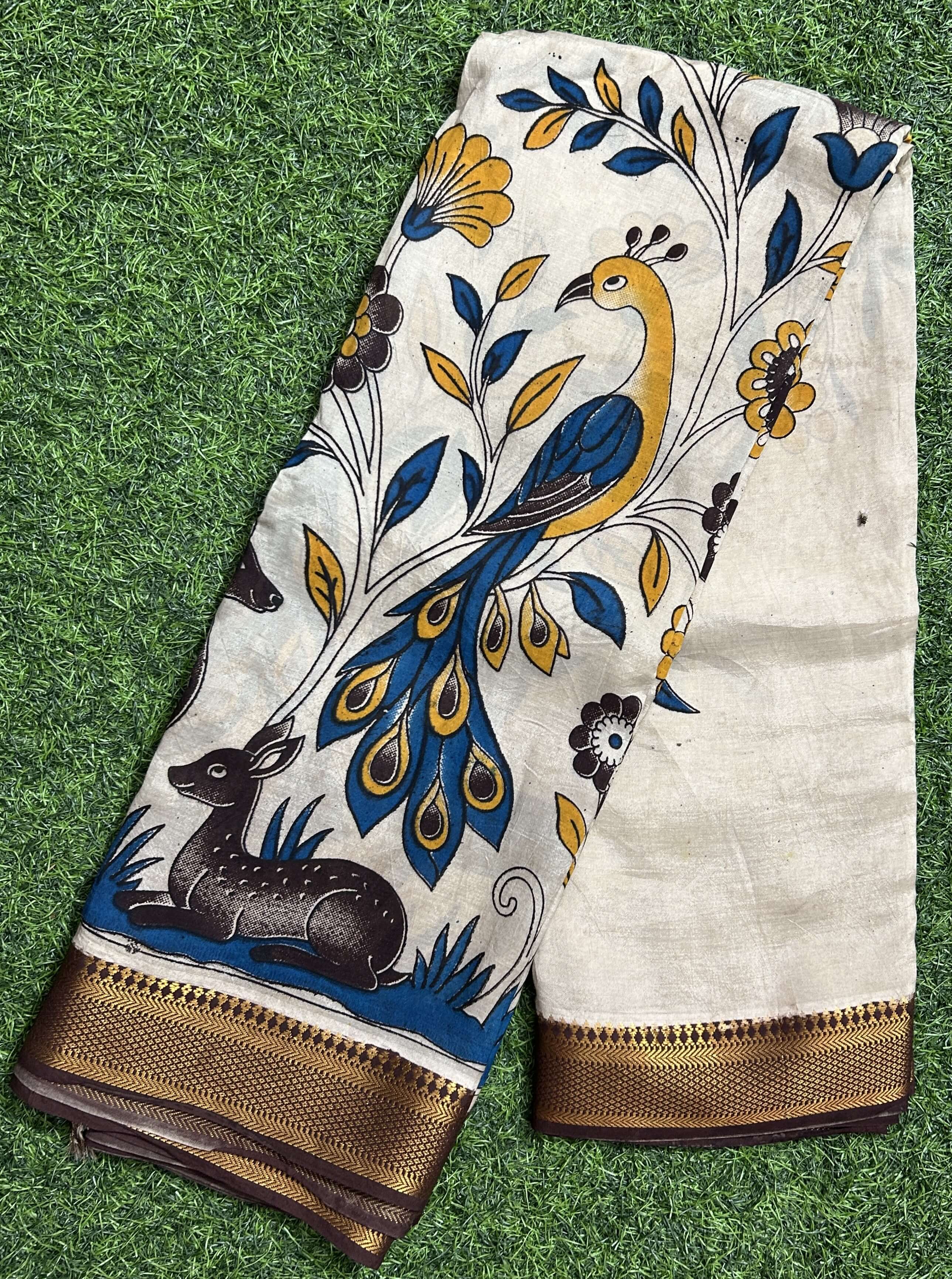 Kalamkari Chennuri Silk Nizam Border Saree-KNB-SP-M311