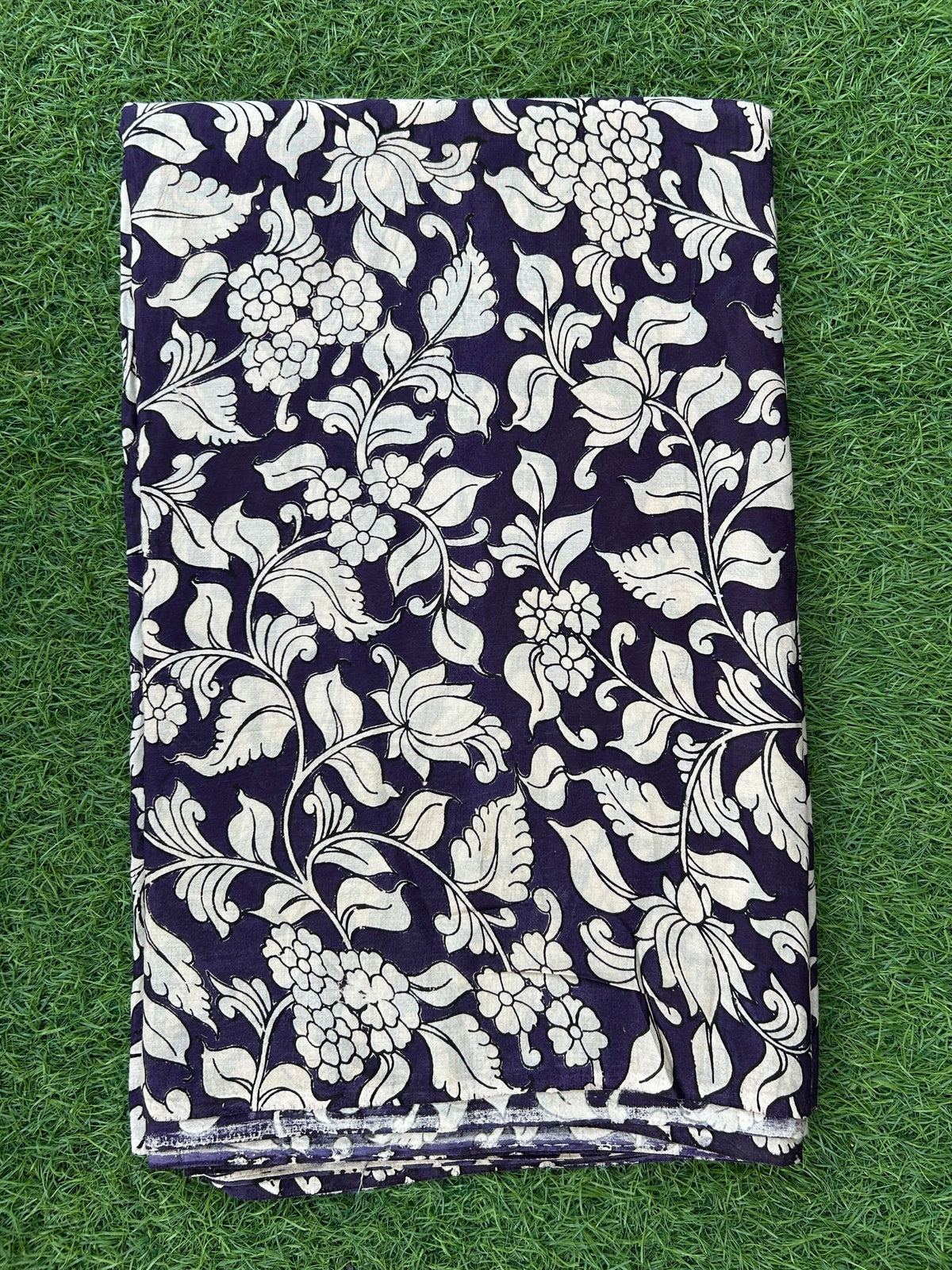 Kalamkari Screen Printed Silk Fabric - M012