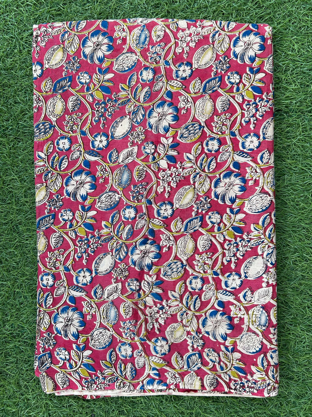 Kalamkari Screen Printed Silk Fabric - M013