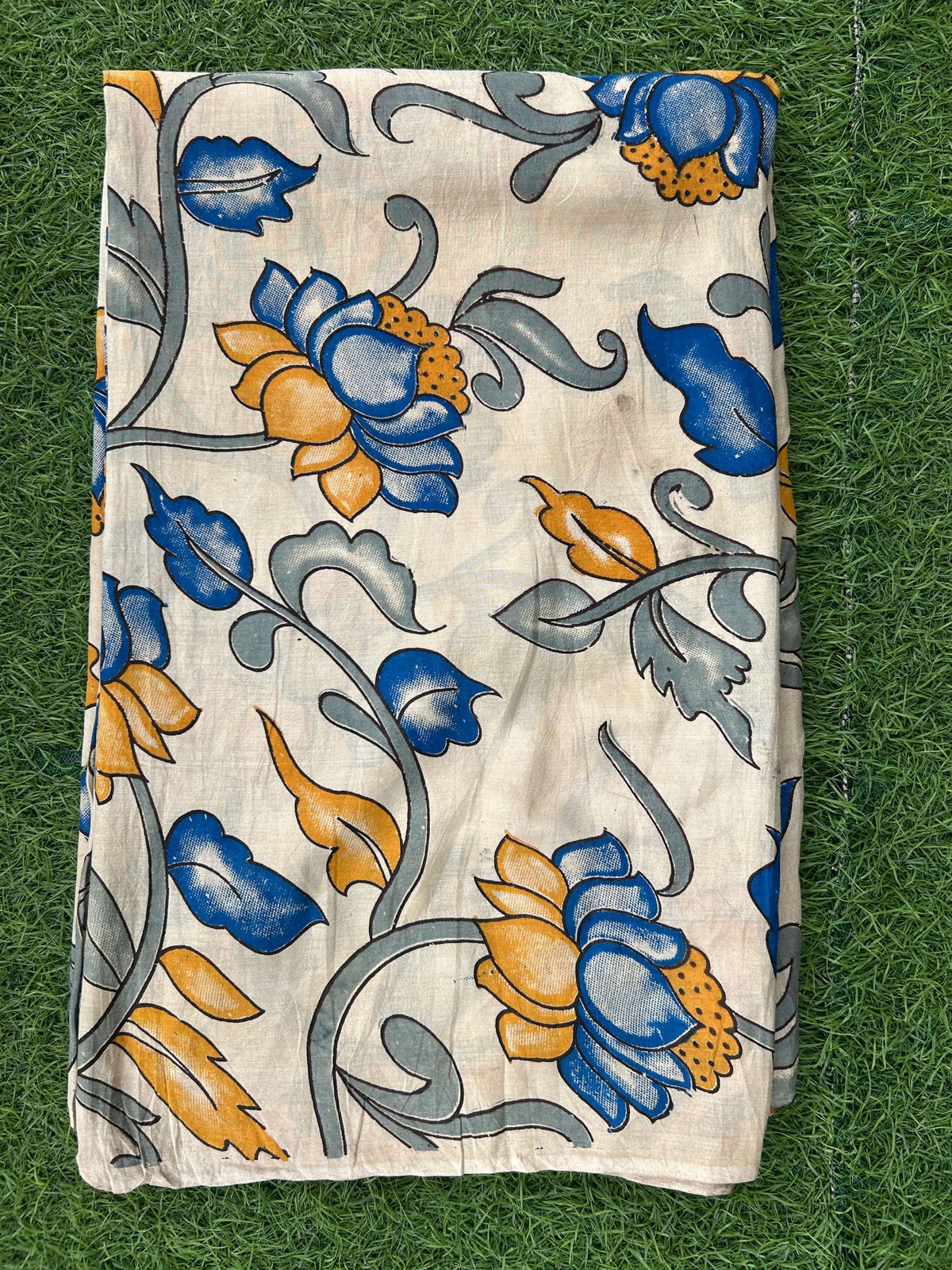 Kalamkari Screen Printed Silk Fabric - M016