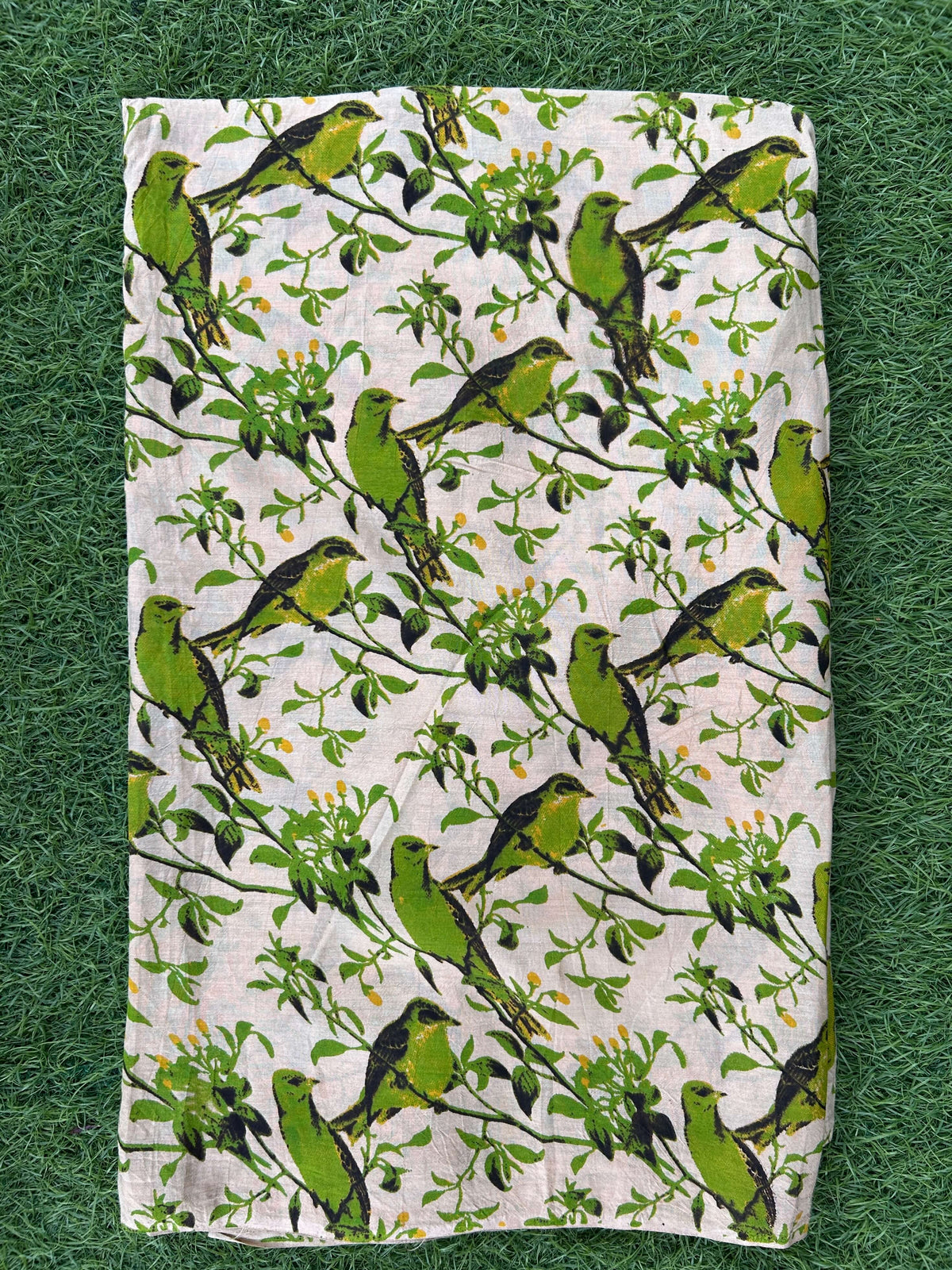 Kalamkari Screen Printed Silk Fabric - M025