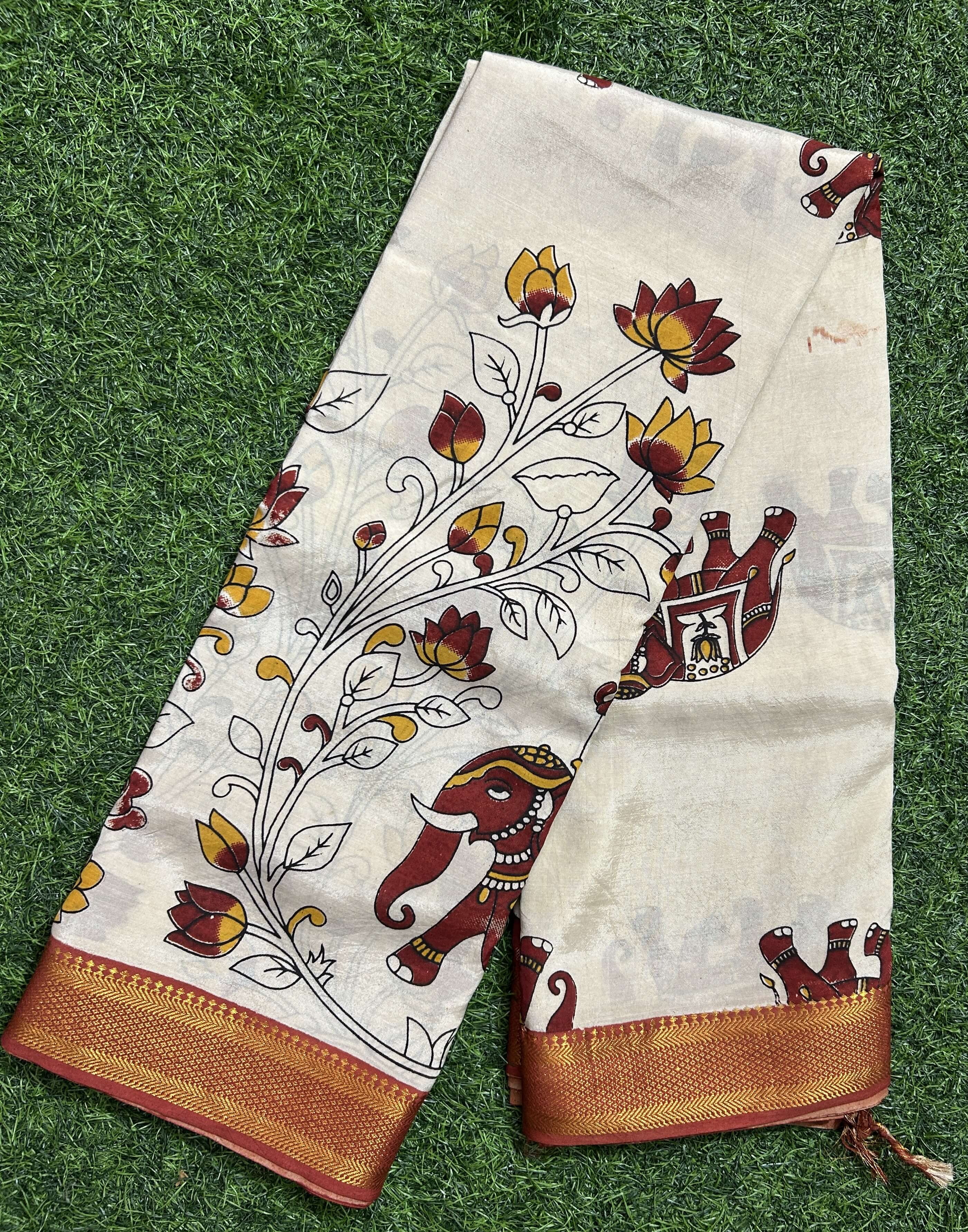 Kalamkari Chennuri Silk Nizam Border Saree-KNB-SP-M312