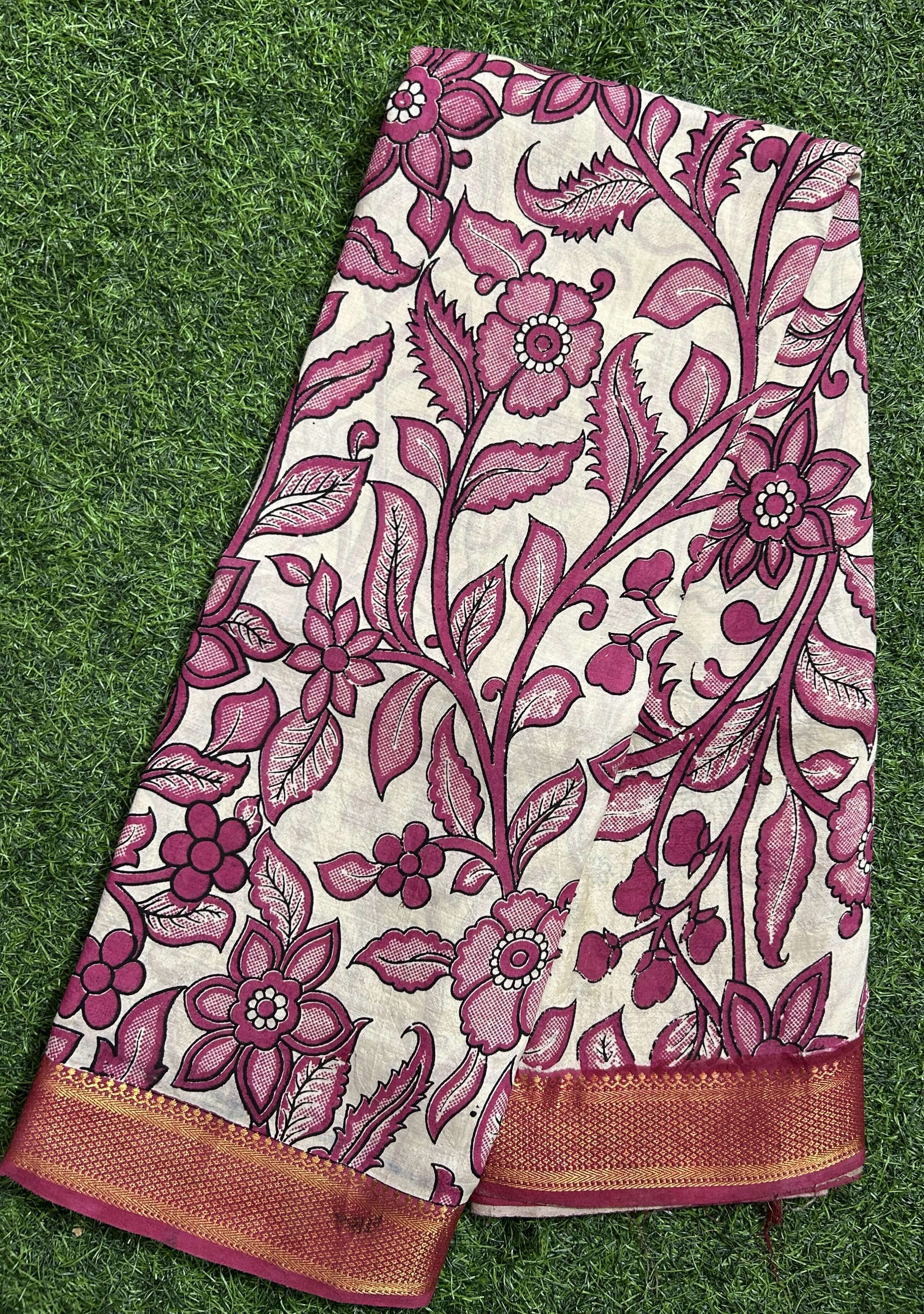 Kalamkari Chennuri Silk Nizam Border Saree-KNB-SP-M313