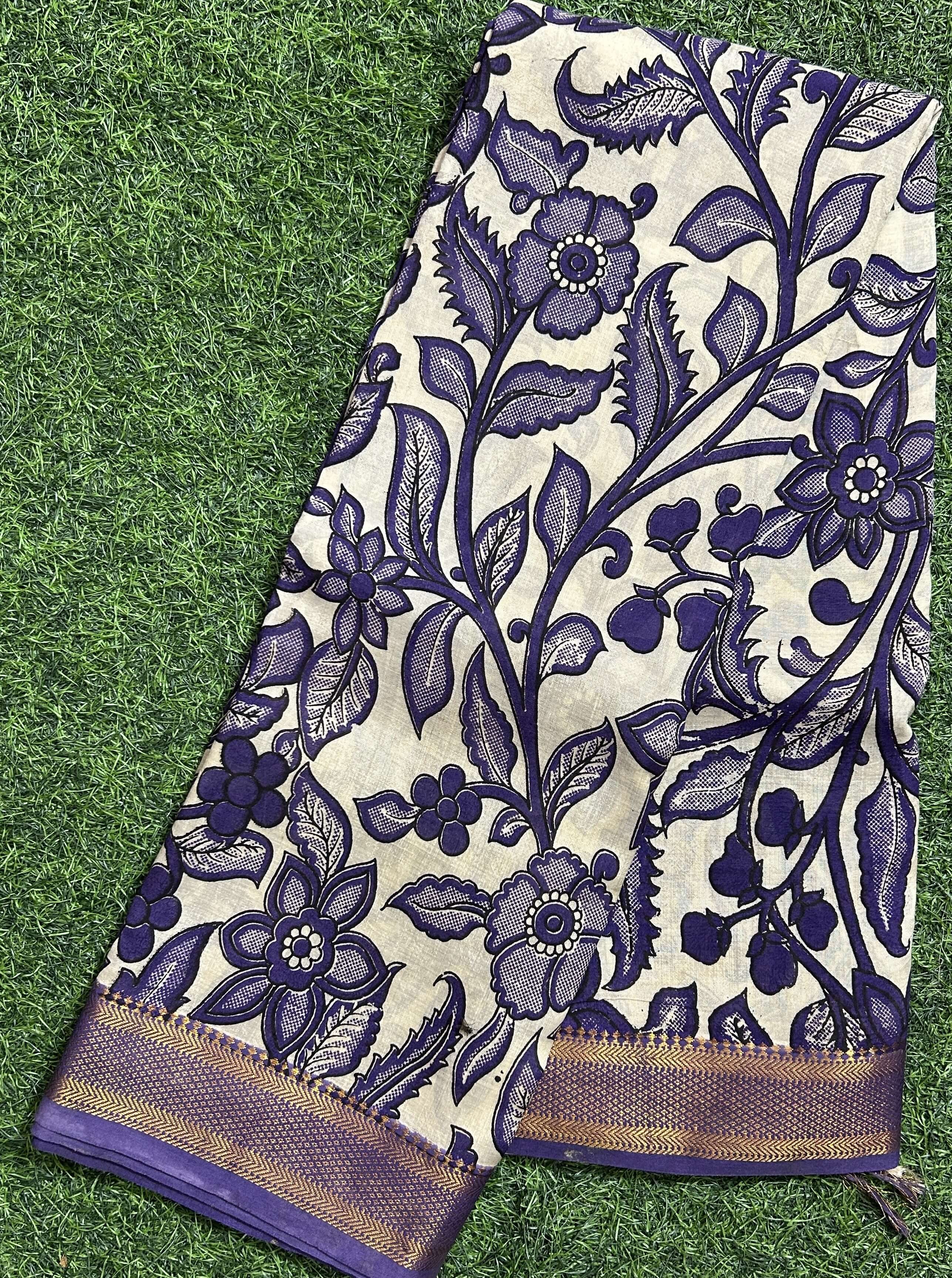Kalamkari Chennuri Silk Nizam Border Saree-KNB-SP-M318