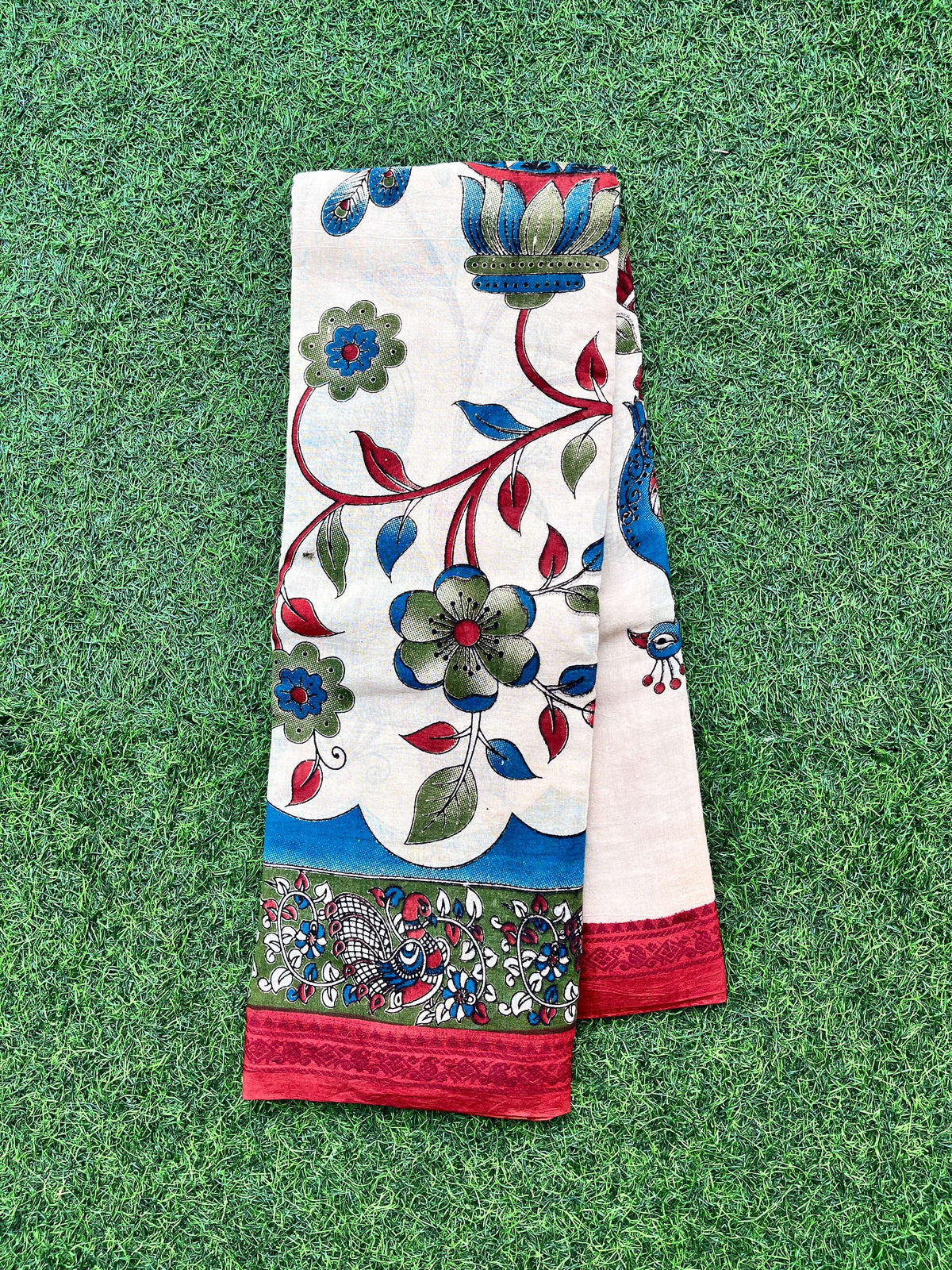 Kalamkari Cotton Border Saree-KZB-SP-M034