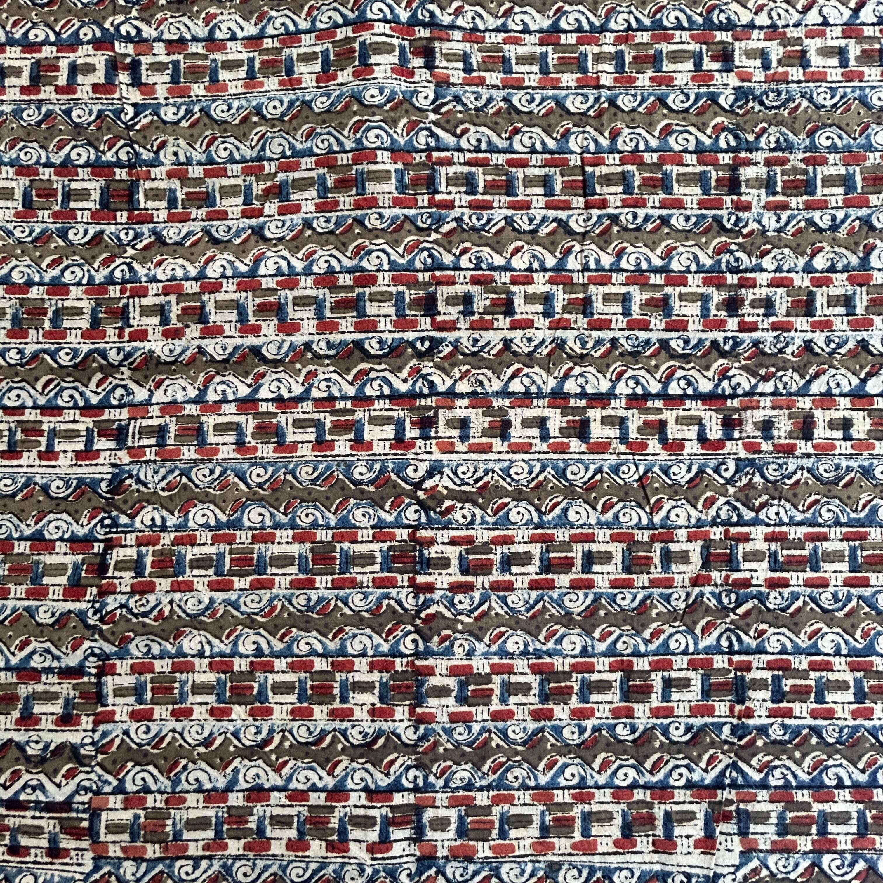 Kalamkari Block Printed Cotton Fabric - HBP-B078