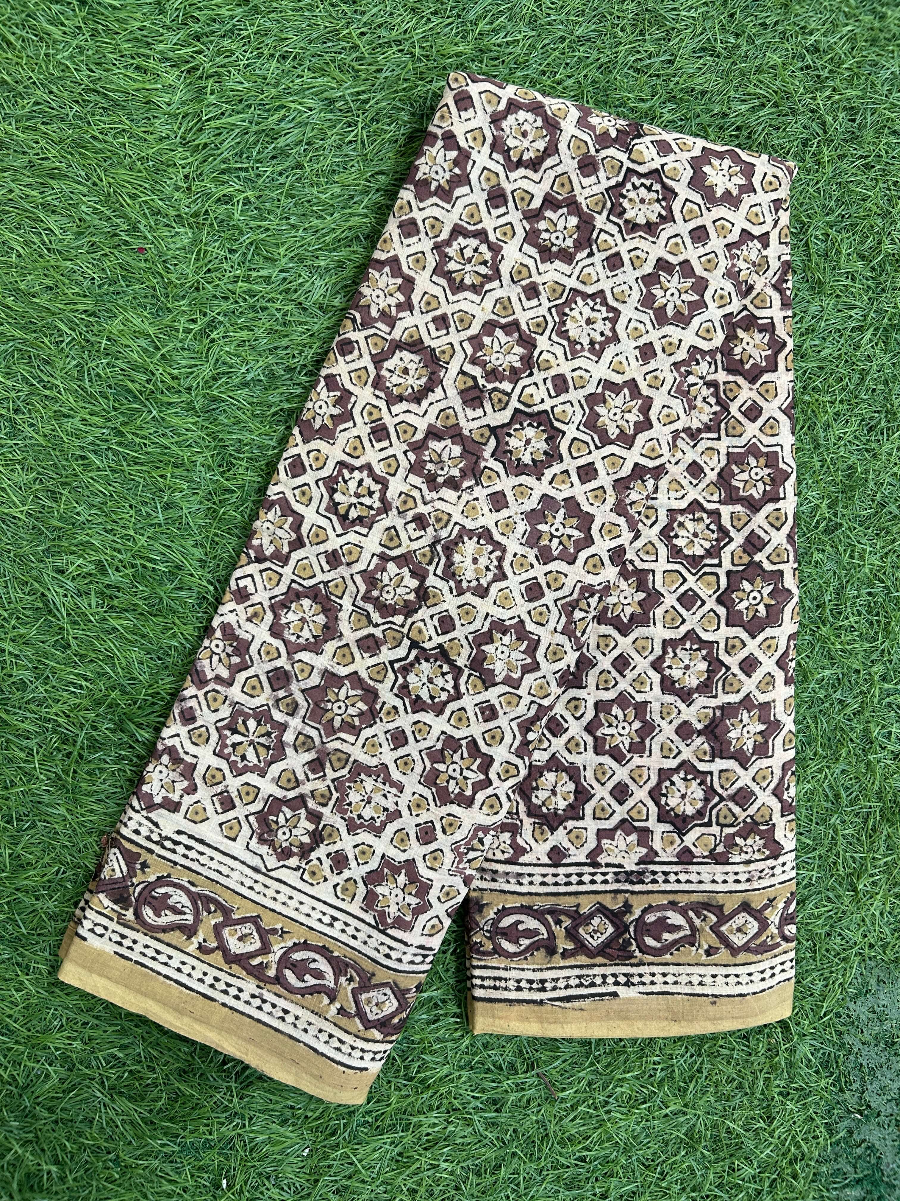 Hand Block Printed Kalamkari Saree KCH-M110