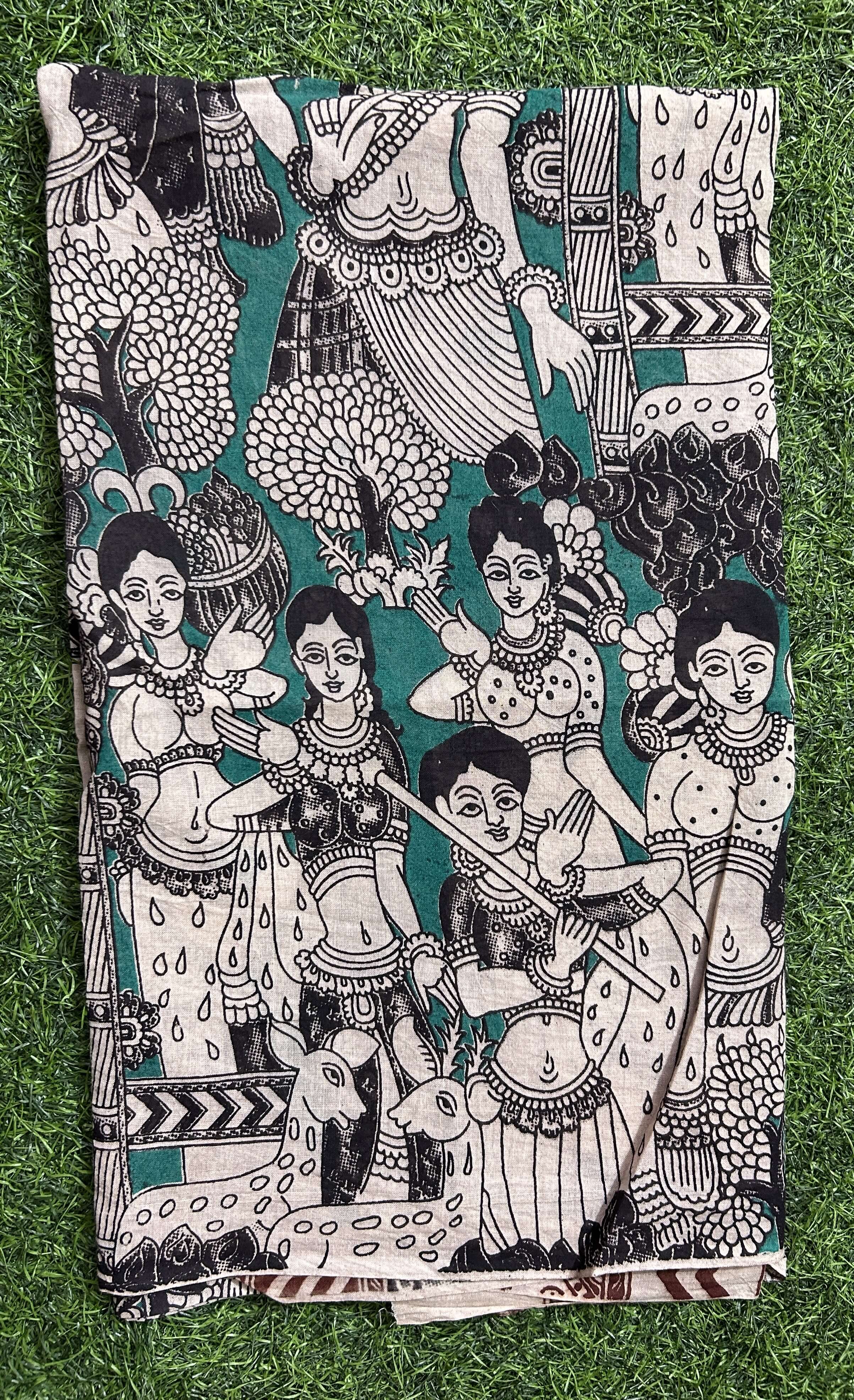 Kalamkari Cotton Screen Print Dupatta- KSPCD-M142