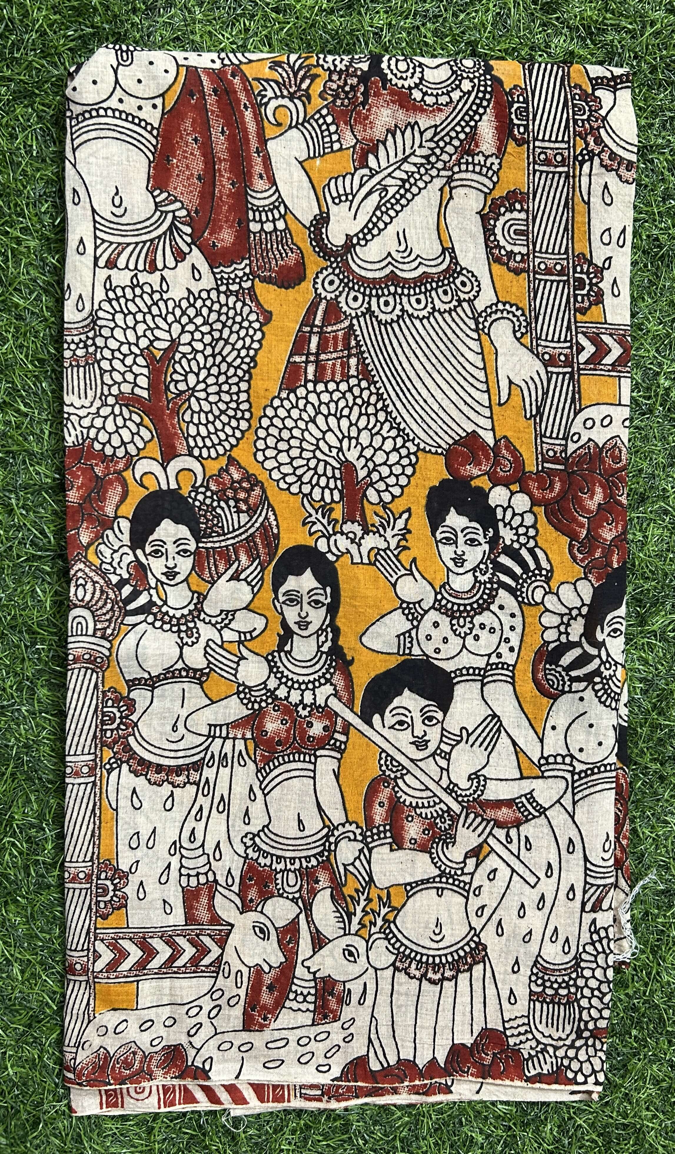 Kalamkari Cotton Screen Print Dupatta- KSPCD-M143