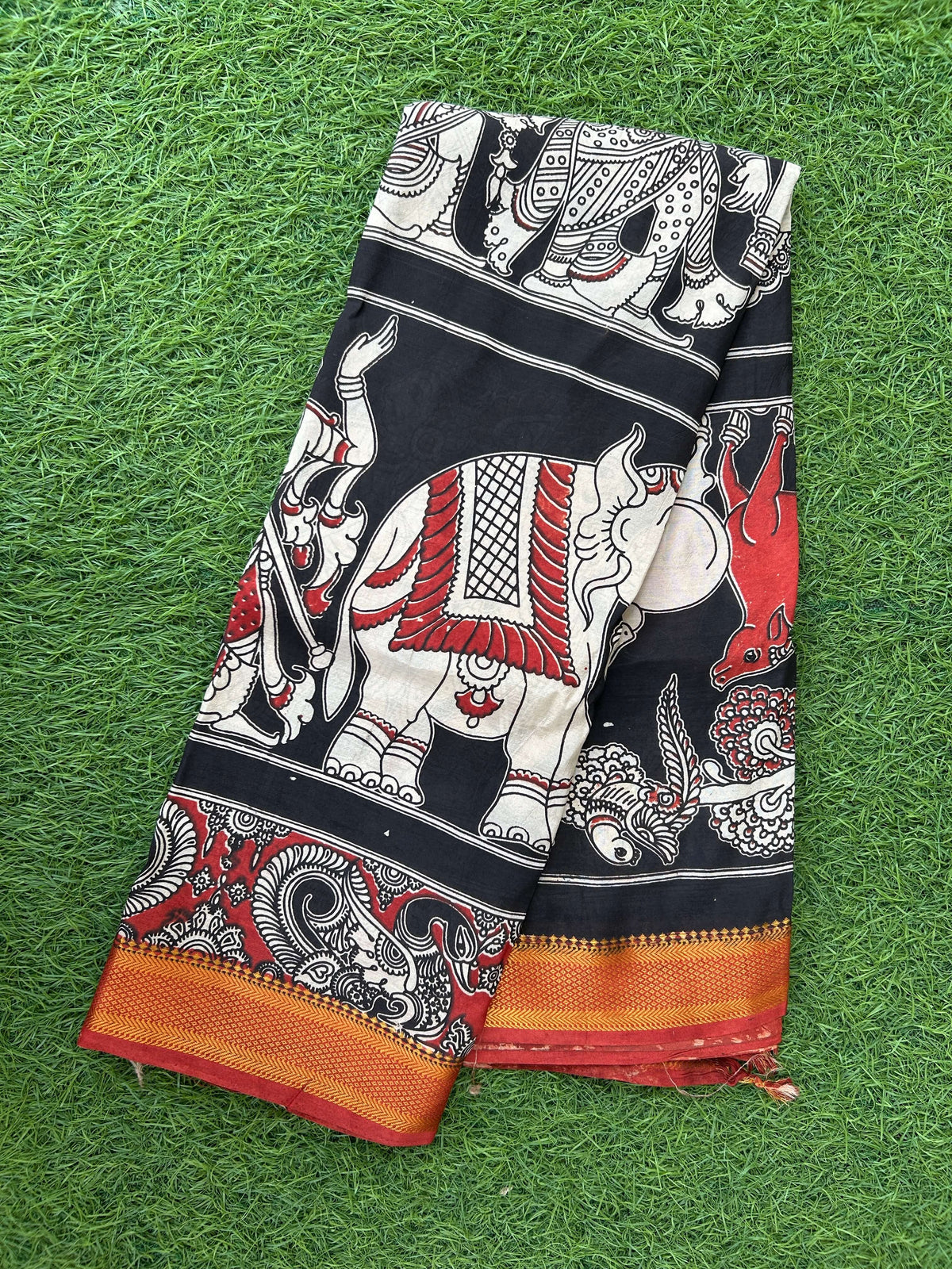 Kalamkari Chennuri Silk Nizam Border Saree-KNB-SP-M344