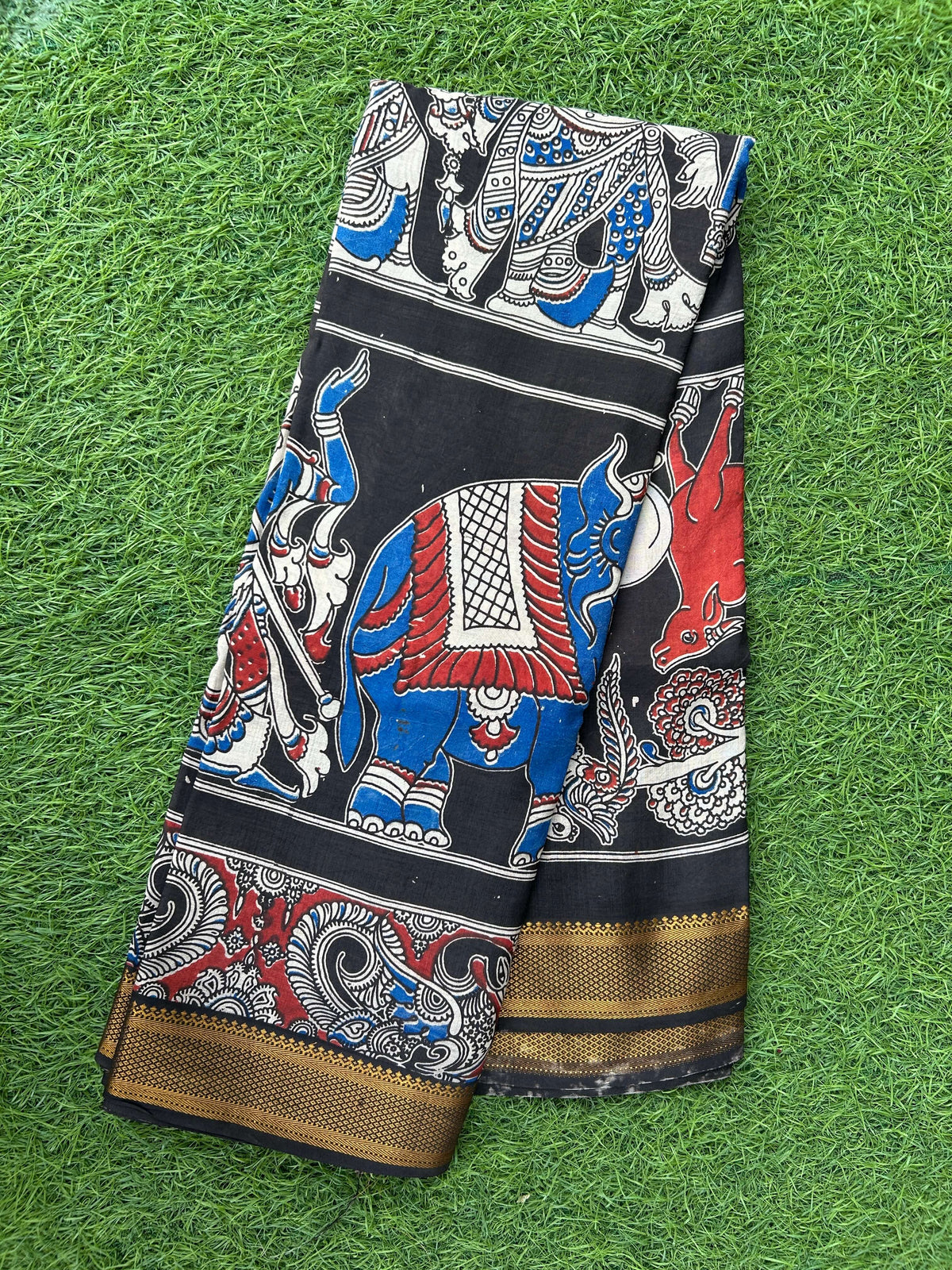 Kalamkari Chennuri Silk Nizam Border Saree-KNB-SP-M345