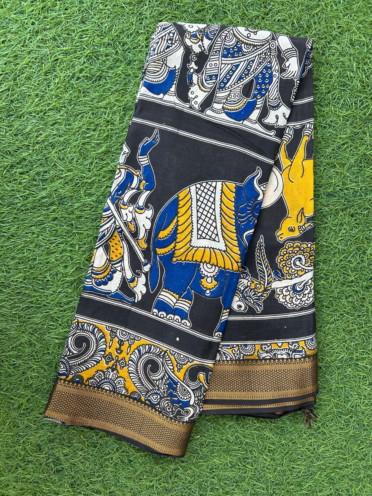 Kalamkari Chennuri Silk Nizam Border Saree-KNB-SP-M346