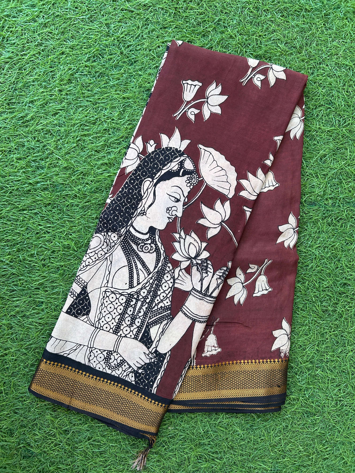Kalamkari Chennuri Silk Nizam Border Saree-KNB-SP-M353