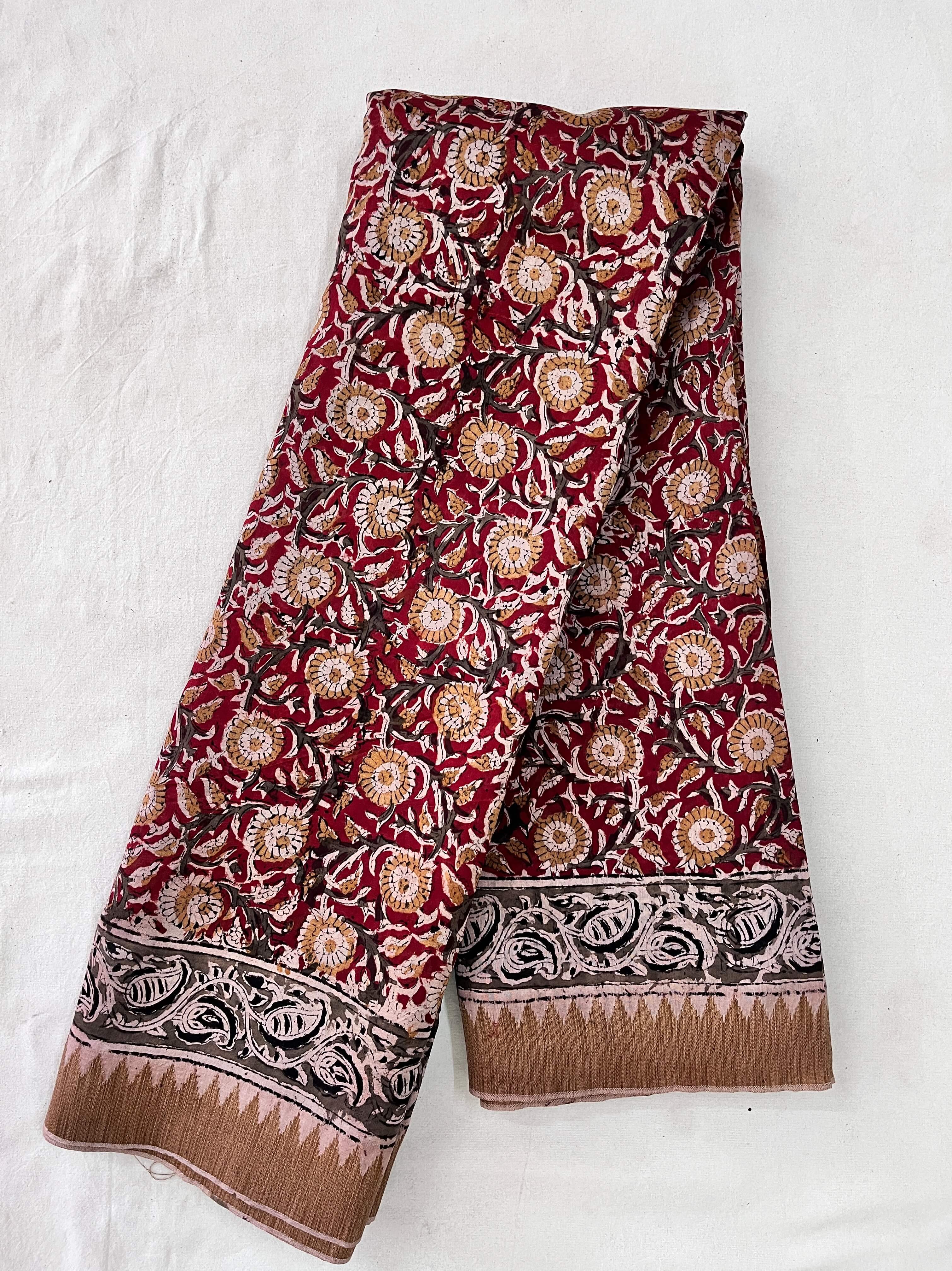 Kalamkari Chanderi Silk Saree-KCHAN-M021