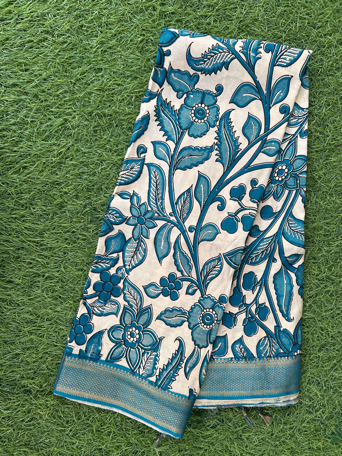 Kalamkari Chennuri Silk Nizam Border Saree-KNB-SP-M349