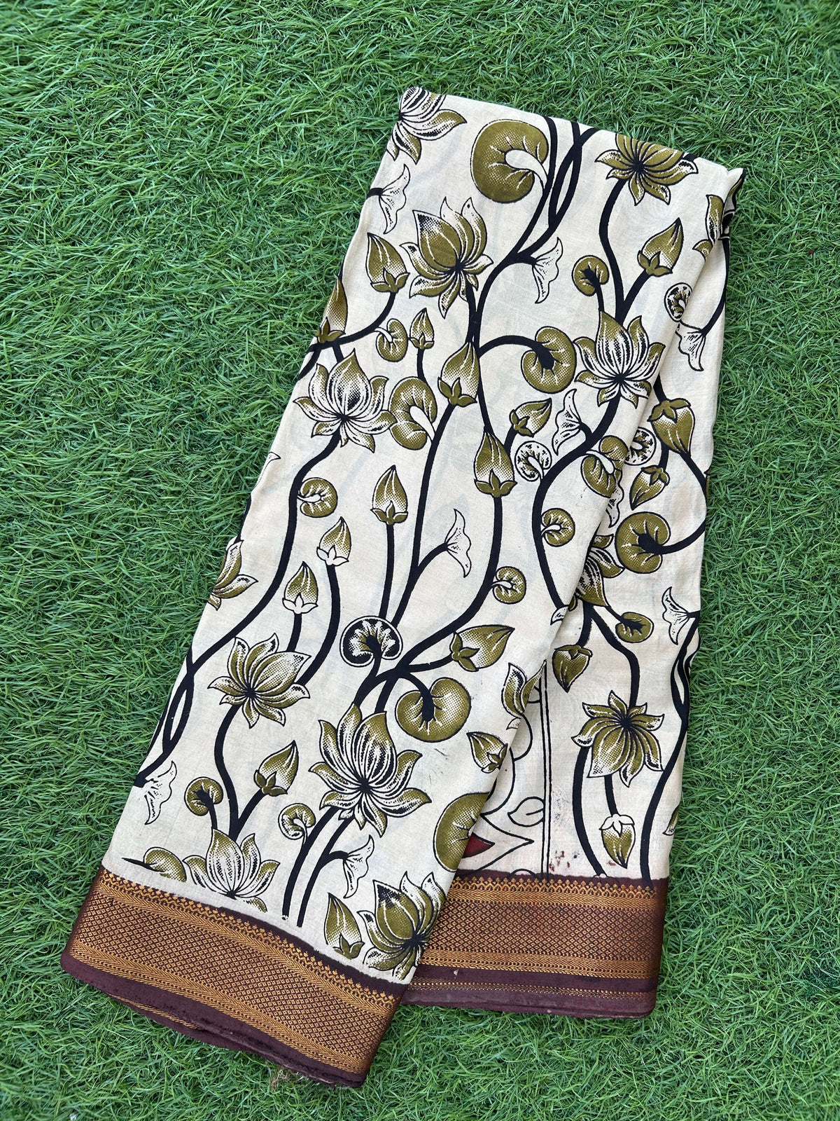 Kalamkari Chennuri Silk Nizam Border Saree-KNB-SP-M355