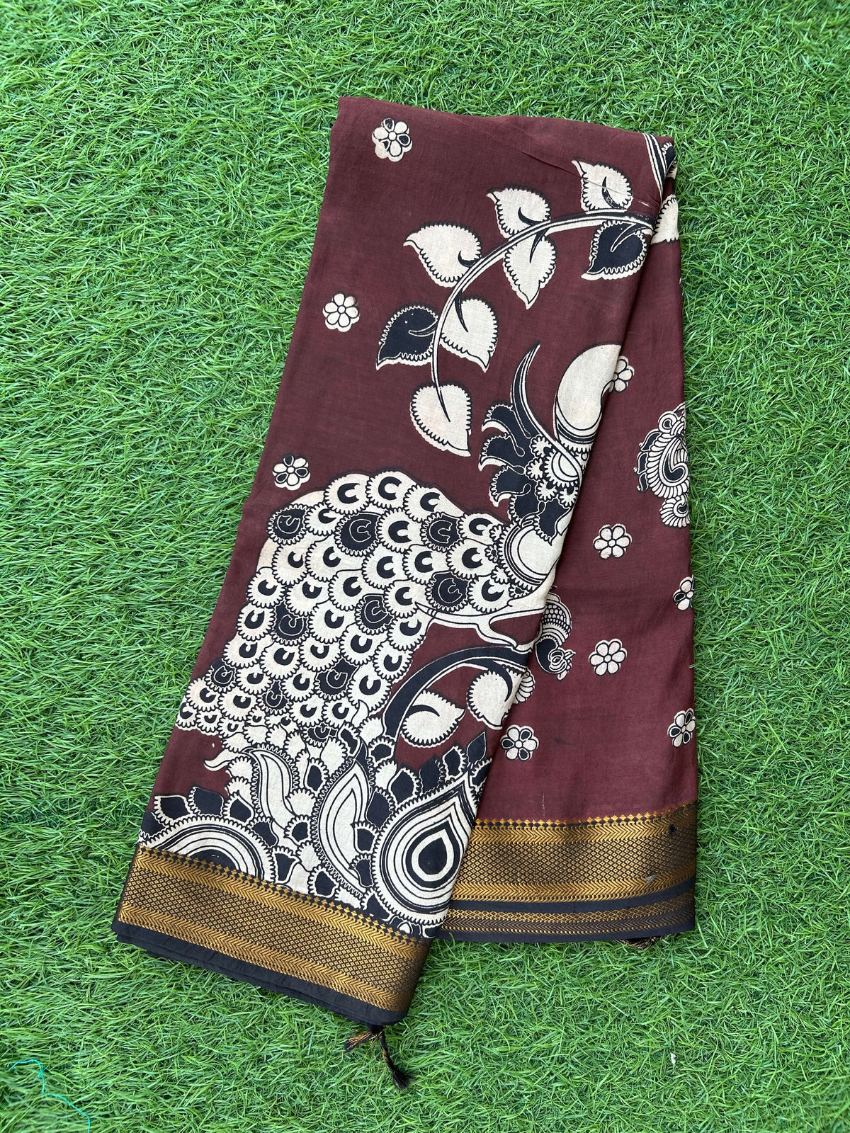 Kalamkari Chennuri Silk Nizam Border Saree-KNB-SP-M358