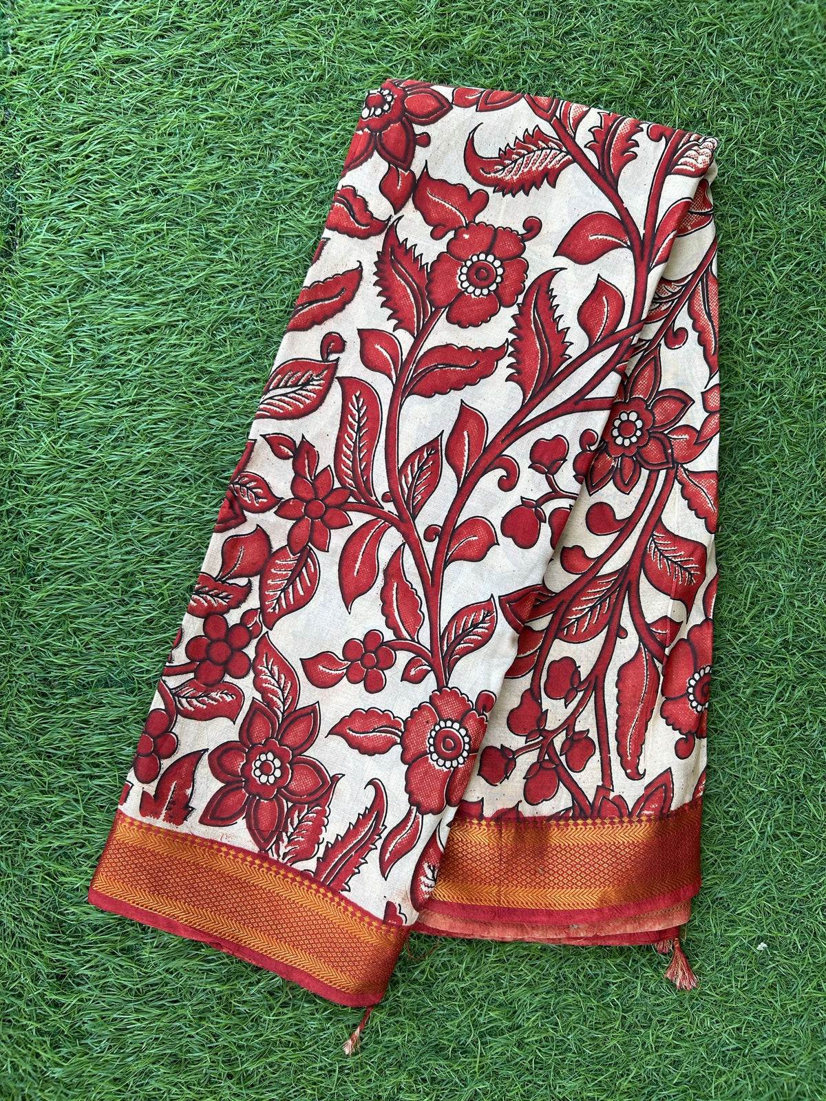 Kalamkari Chennuri Silk Nizam Border Saree-KNB-SP-M350