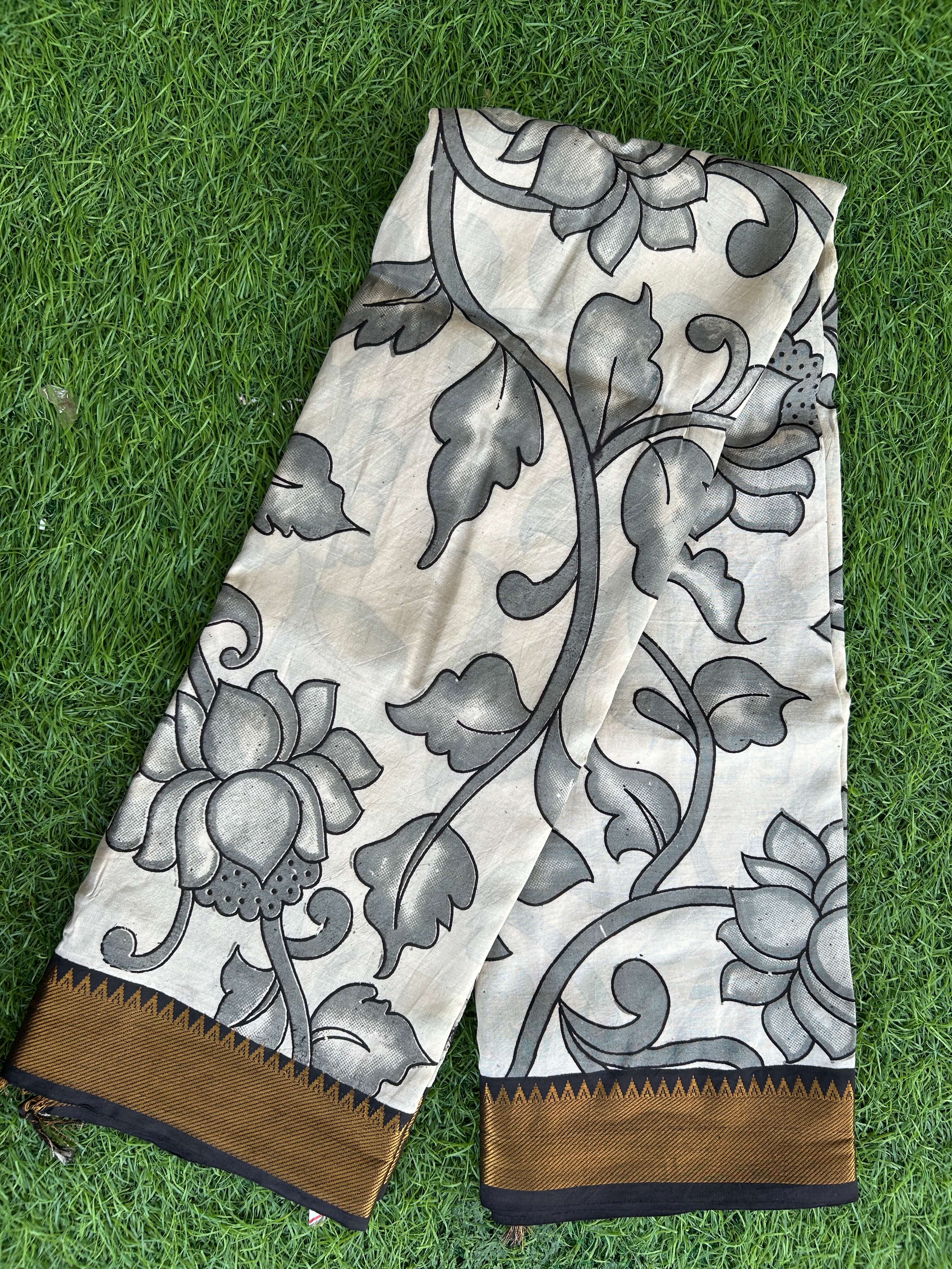 Kalamkari Chennuri Silk Nizam Border Saree-KNB-SP-M280