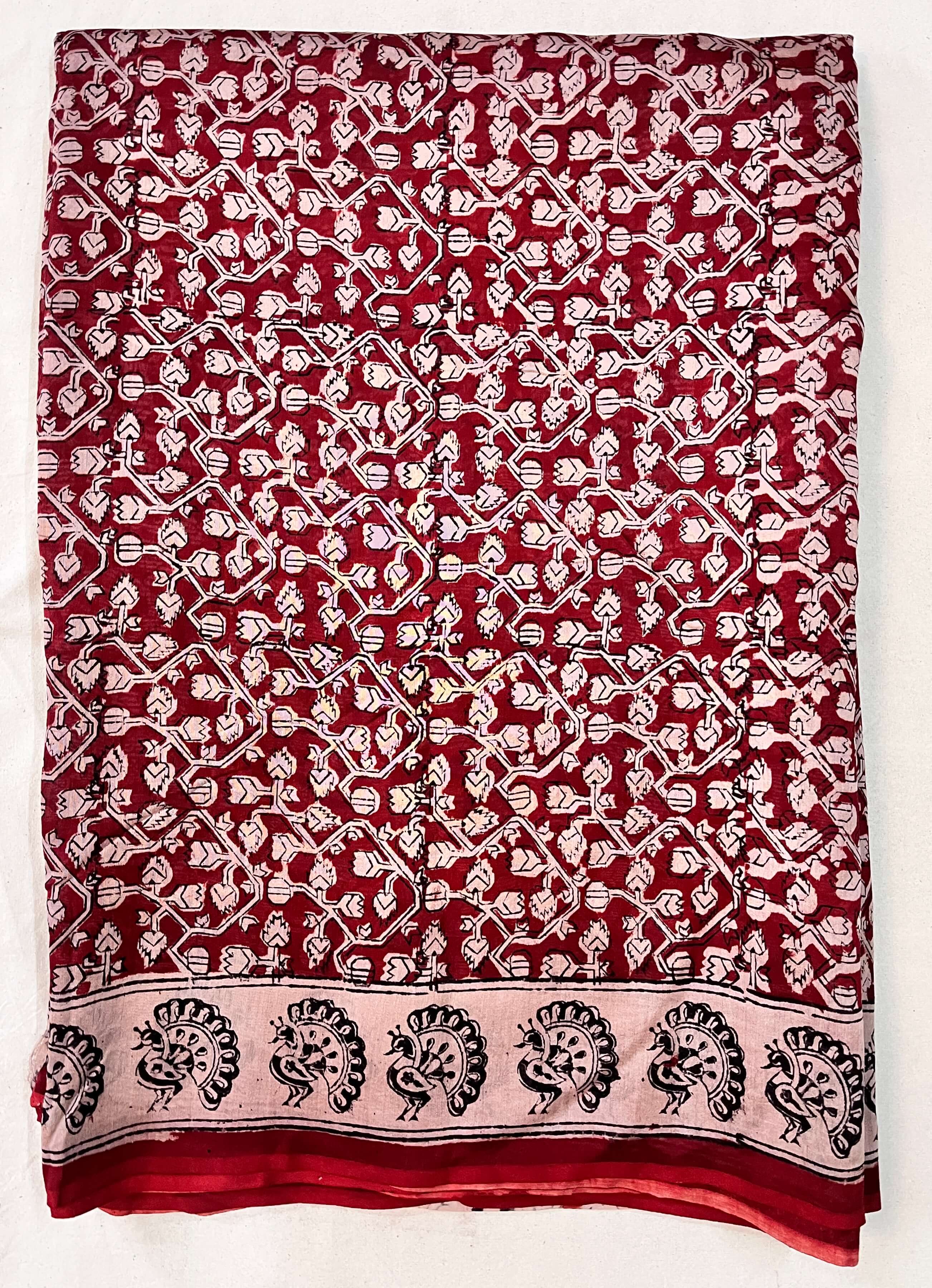 Kalamkari Chanderi Silk Saree-KCHAN-M031