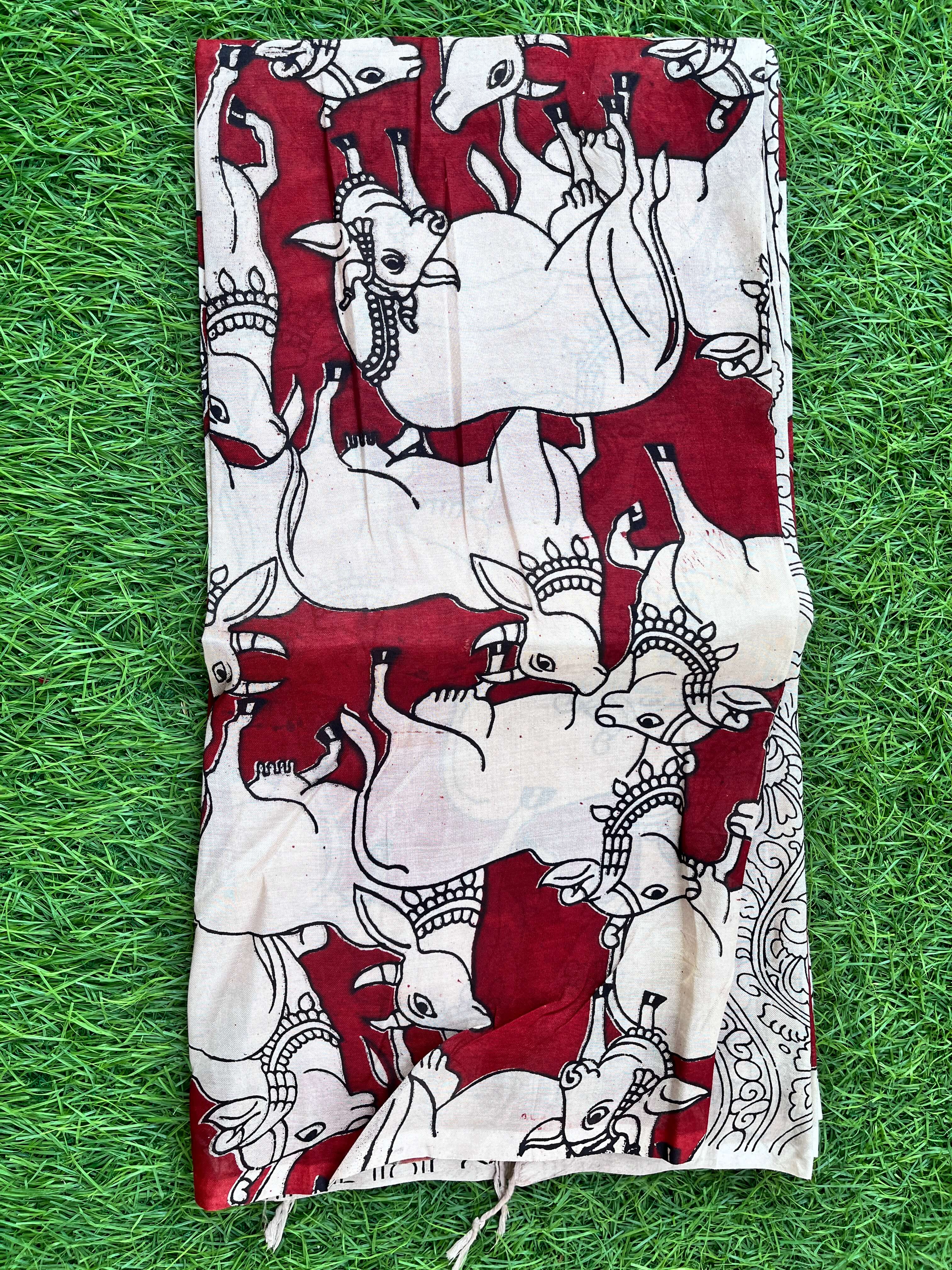 Silk Kalamkari Dupatta- SKD-N-M176