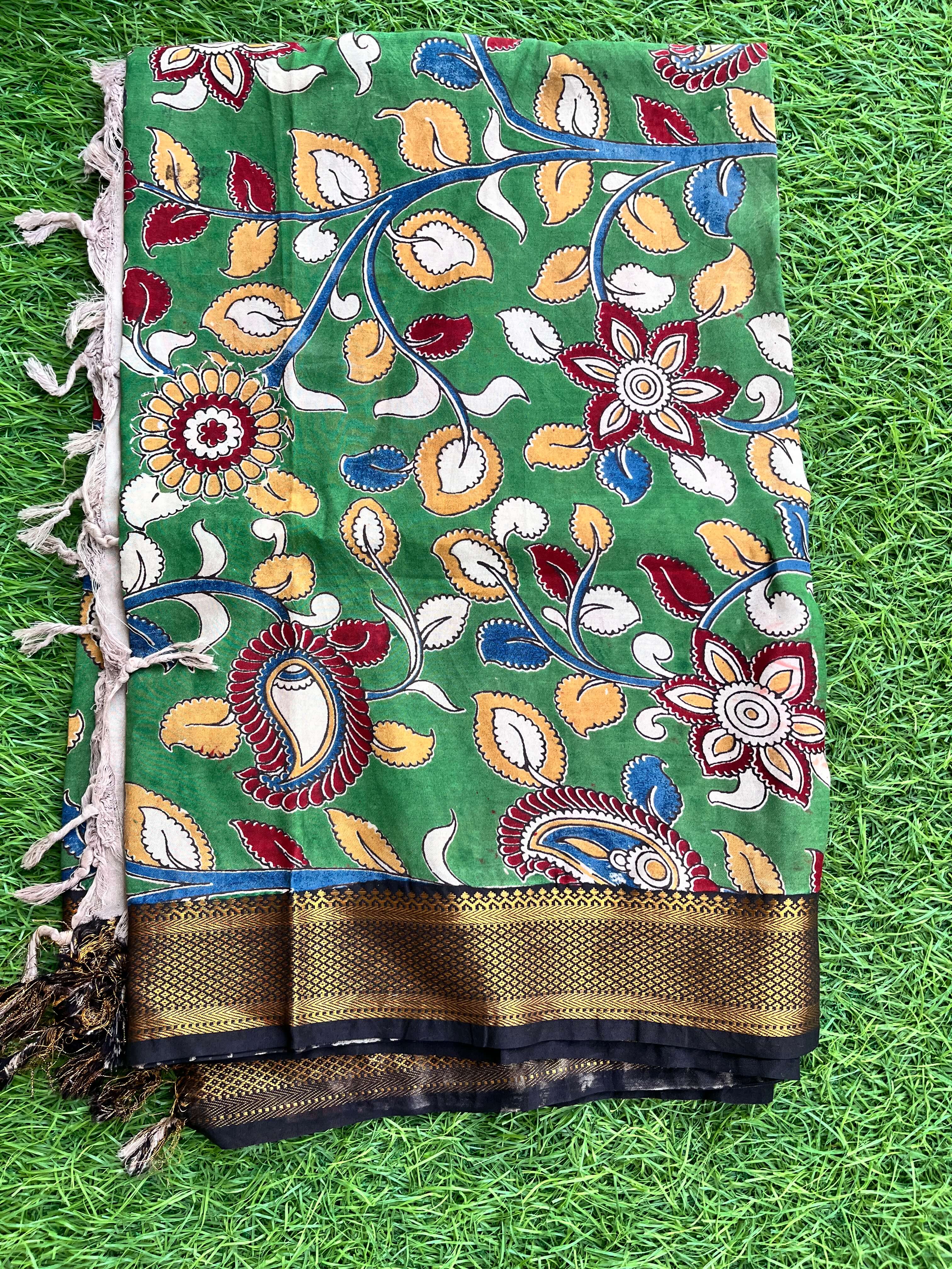 Nizam Border Kalamkari Dupatta- NBKHBD-N-M160