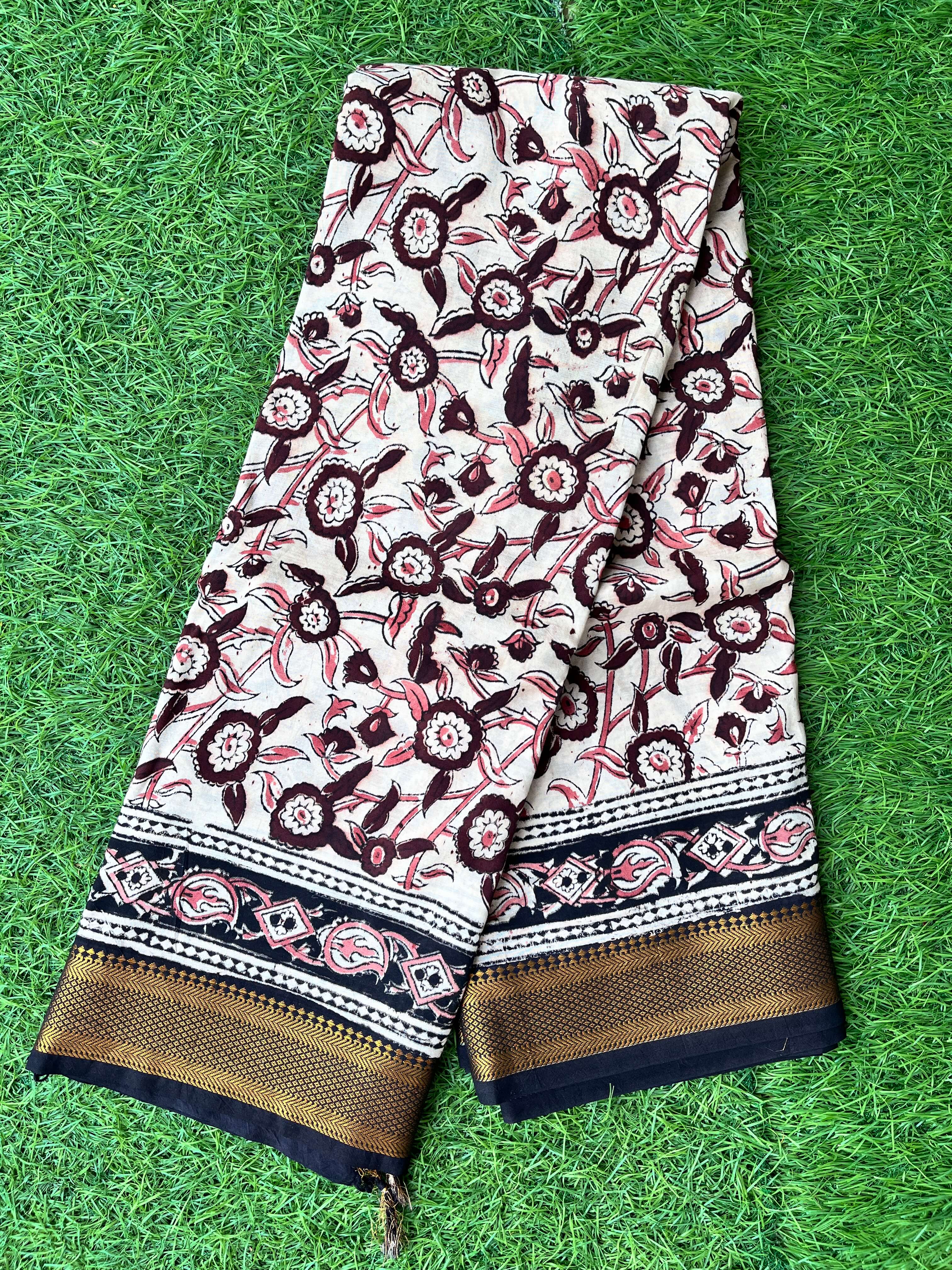 Kalamkari Chennuri Silk Nizam Border Saree-KNB-HP-M060