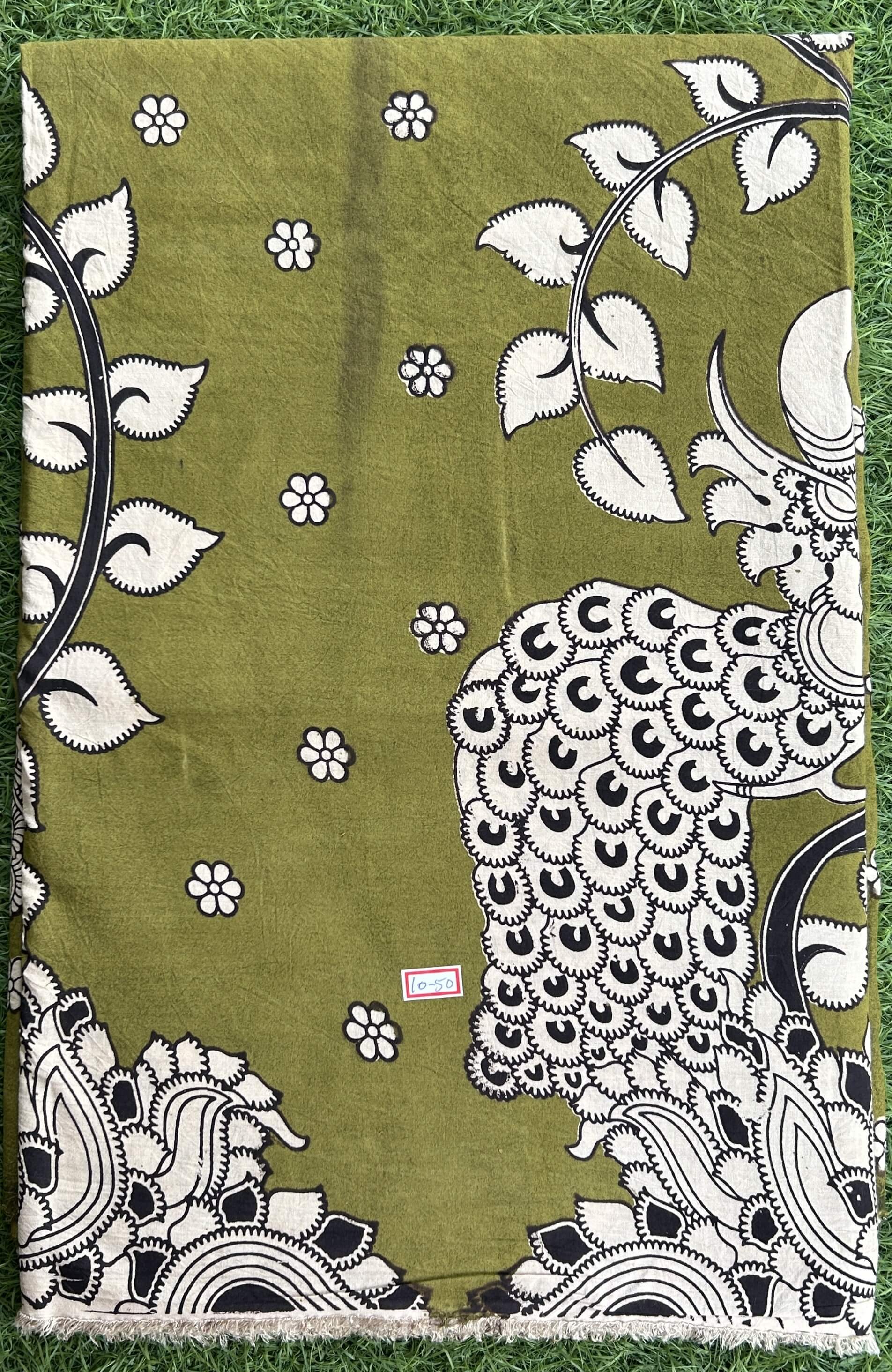 Kalamkari Screen Printed Cotton Fabric - M012
