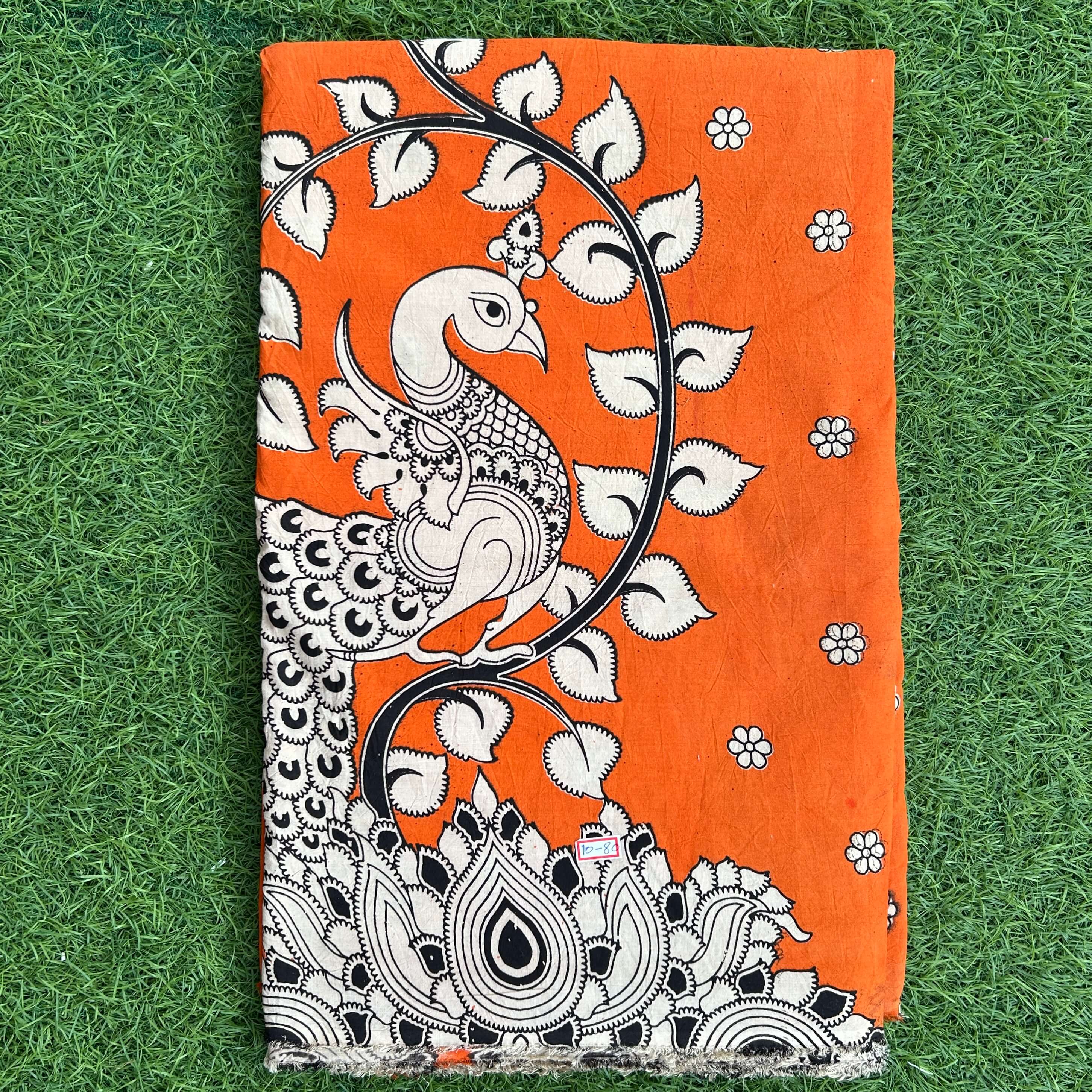 Kalamkari Screen Printed Cotton Fabric - M013