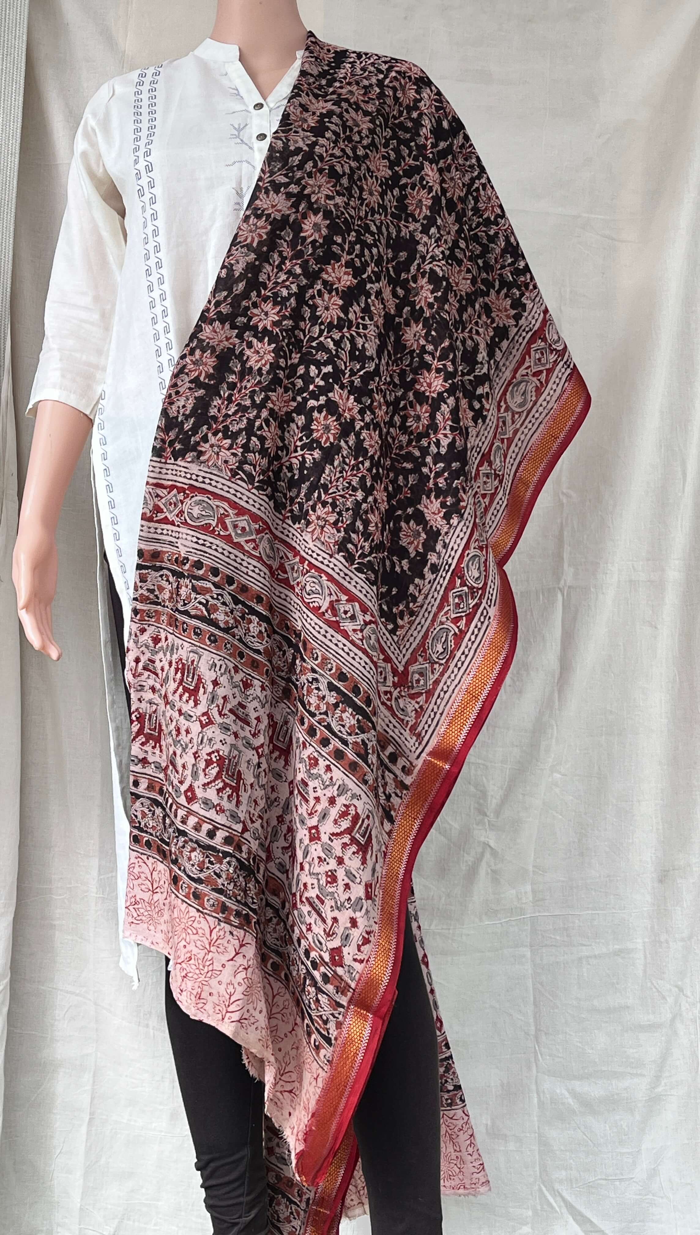 Kalamkari Dupatta- KHBD-ZB-M063