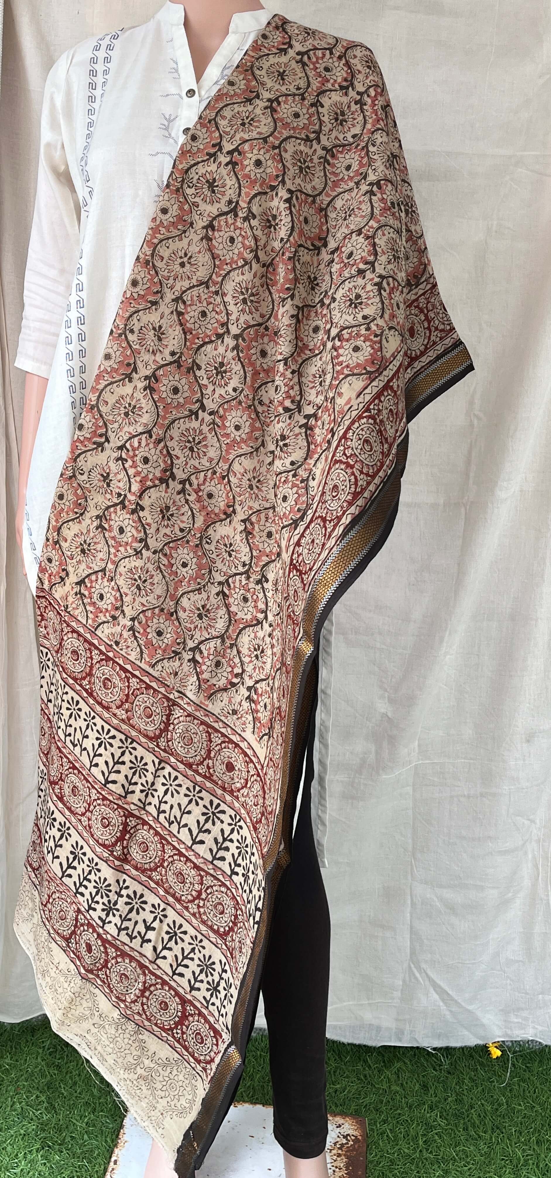 Kalamkari Dupatta- KHBD-ZB-M045