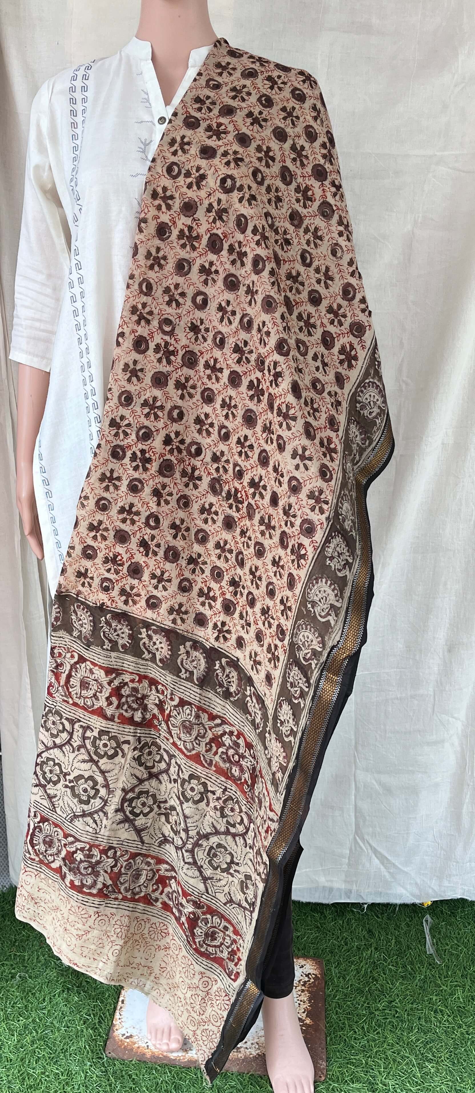 Kalamkari Dupatta- KHBD-ZB-M052