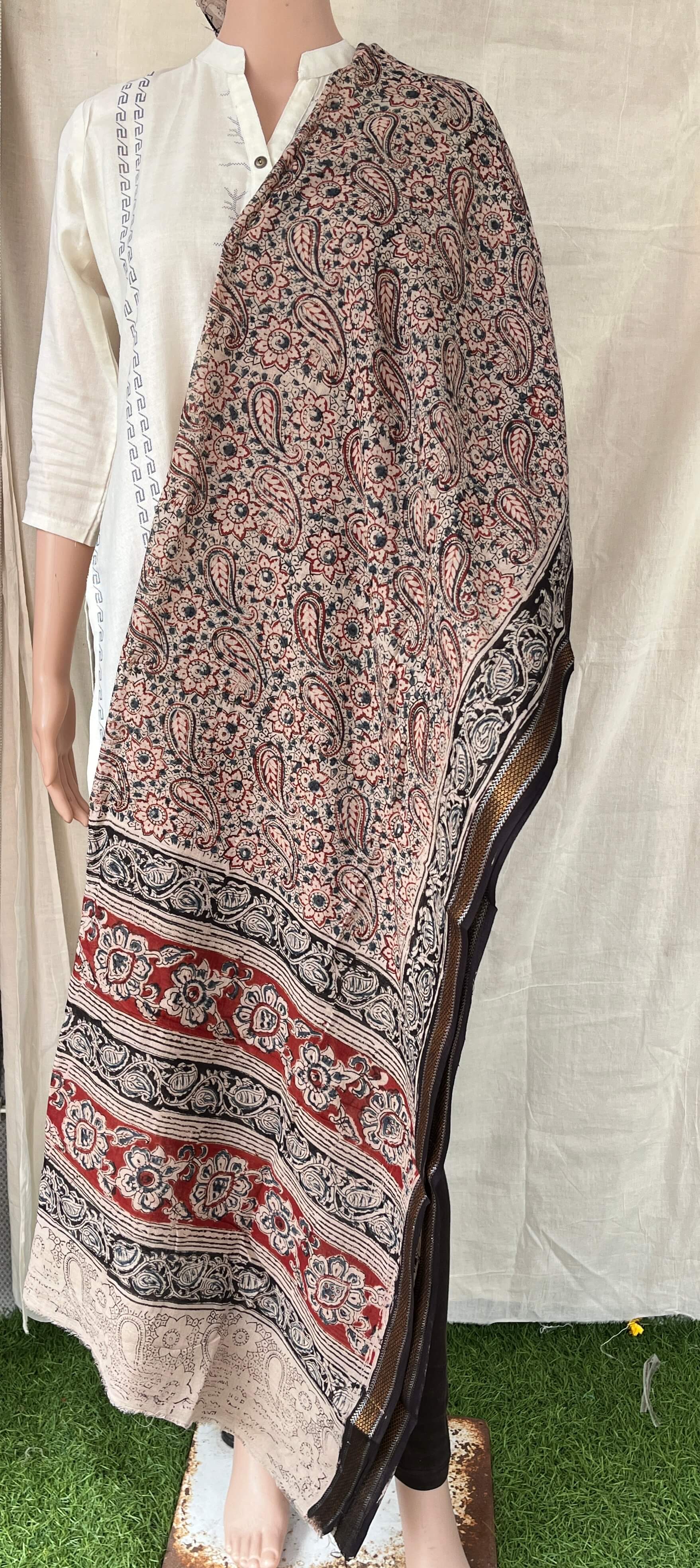 Kalamkari Dupatta- KHBD-ZB-M051