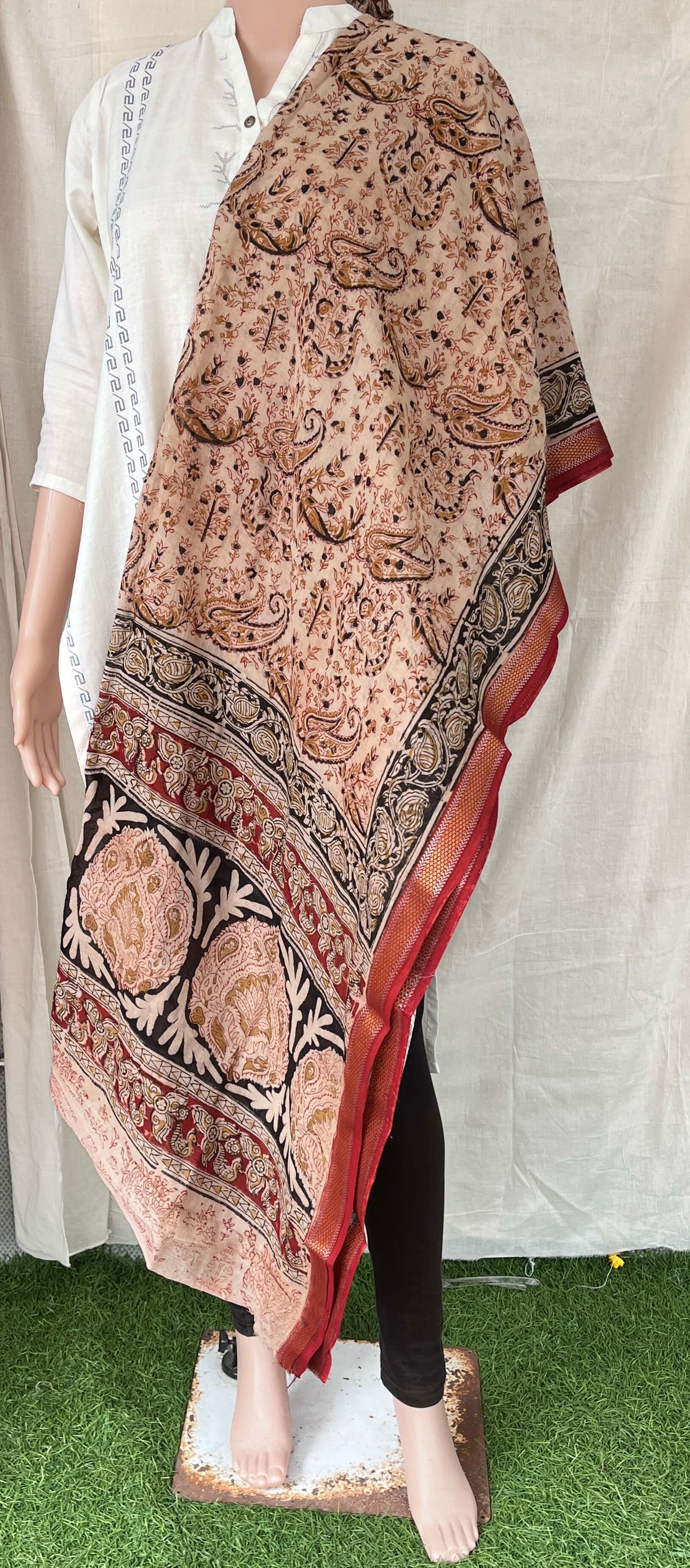 Kalamkari Dupatta- KHBD-ZB-M050
