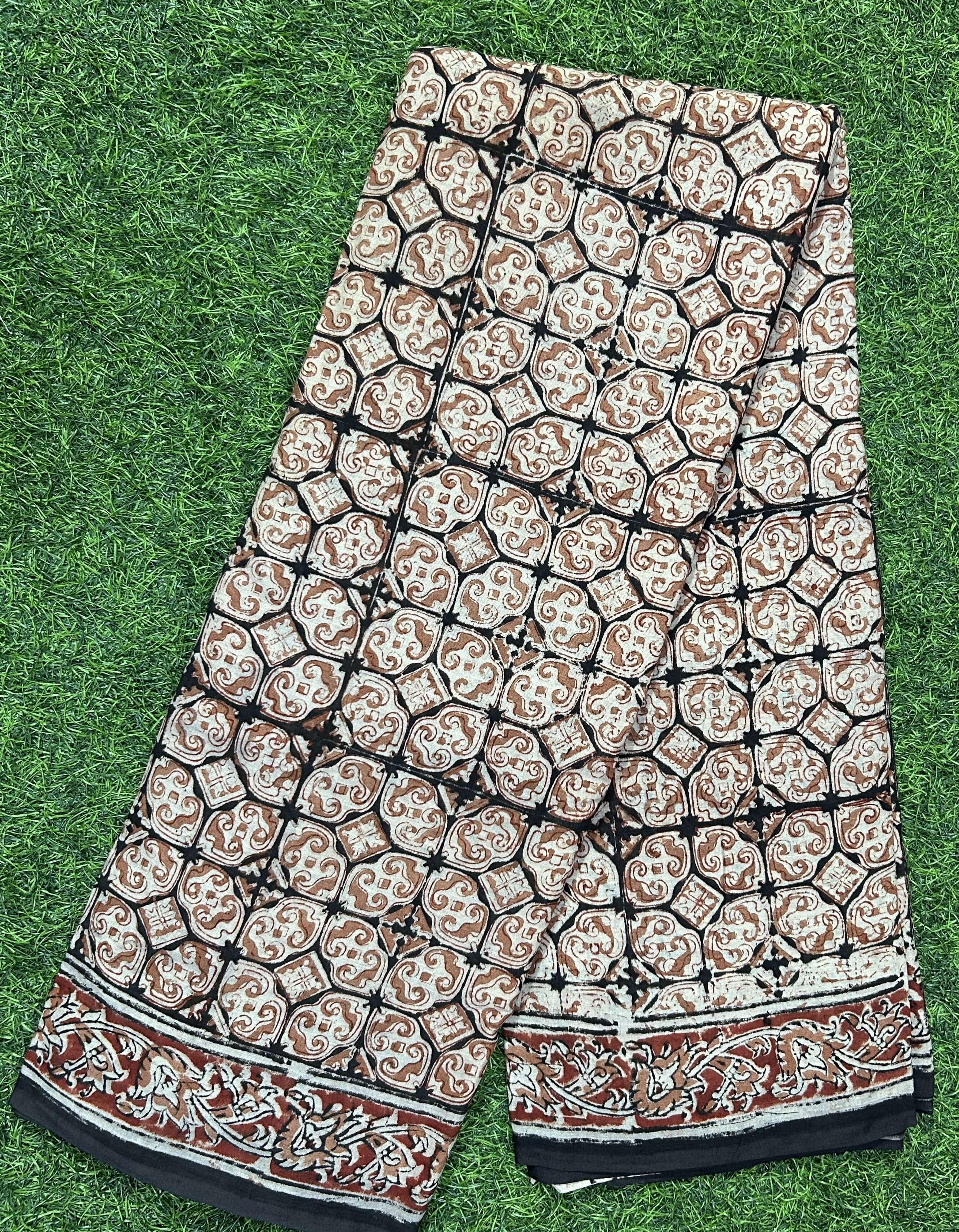 Hand Block Printed Kalamkari Saree KCH-M208